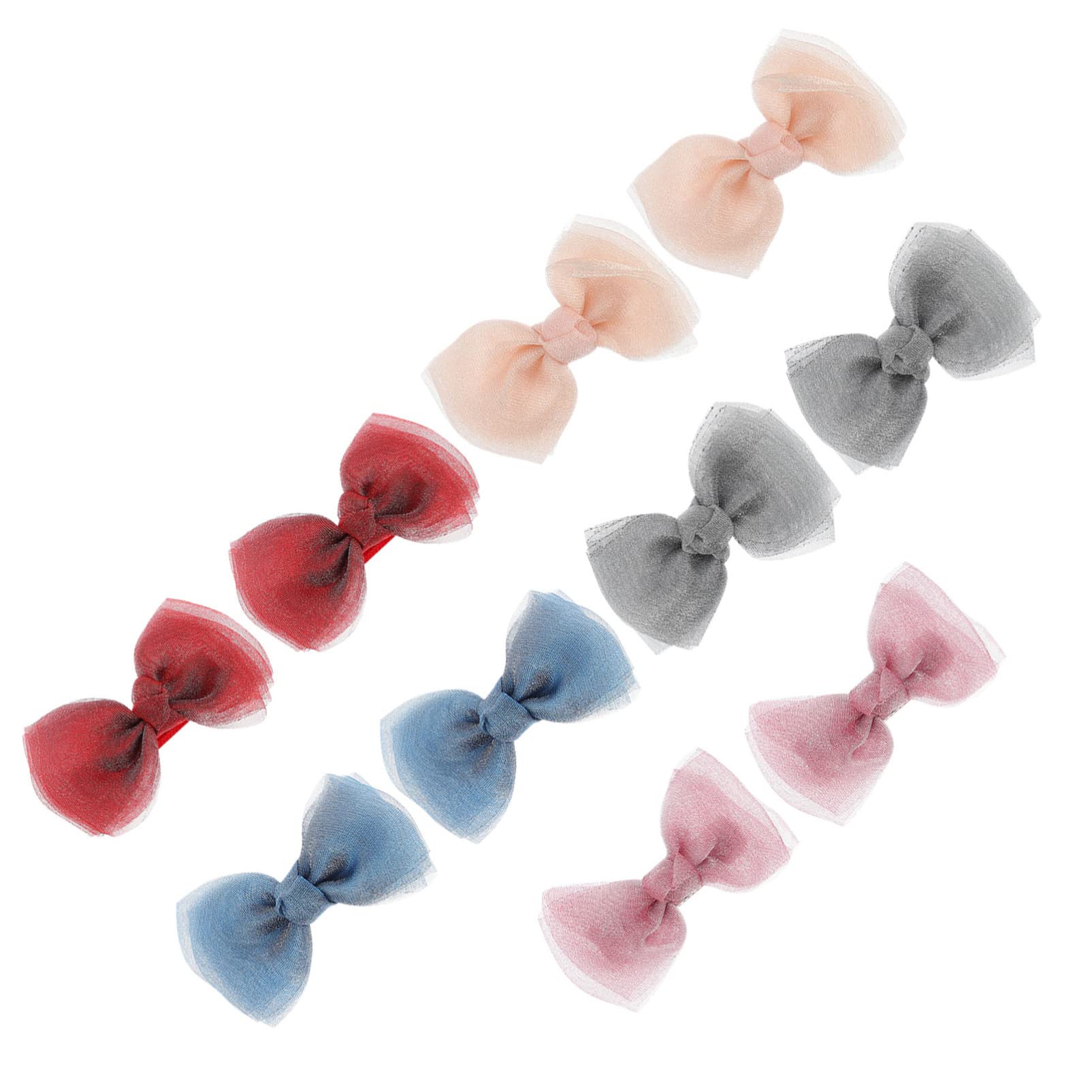 VALICLUD 5 Pairs Cute Bow Hair Clips for Girls - Kids Hair Accessories Set with Barrettes, Hairpins & Goody Clips - Perfect for Christmas, Parties, School & Daily Wear