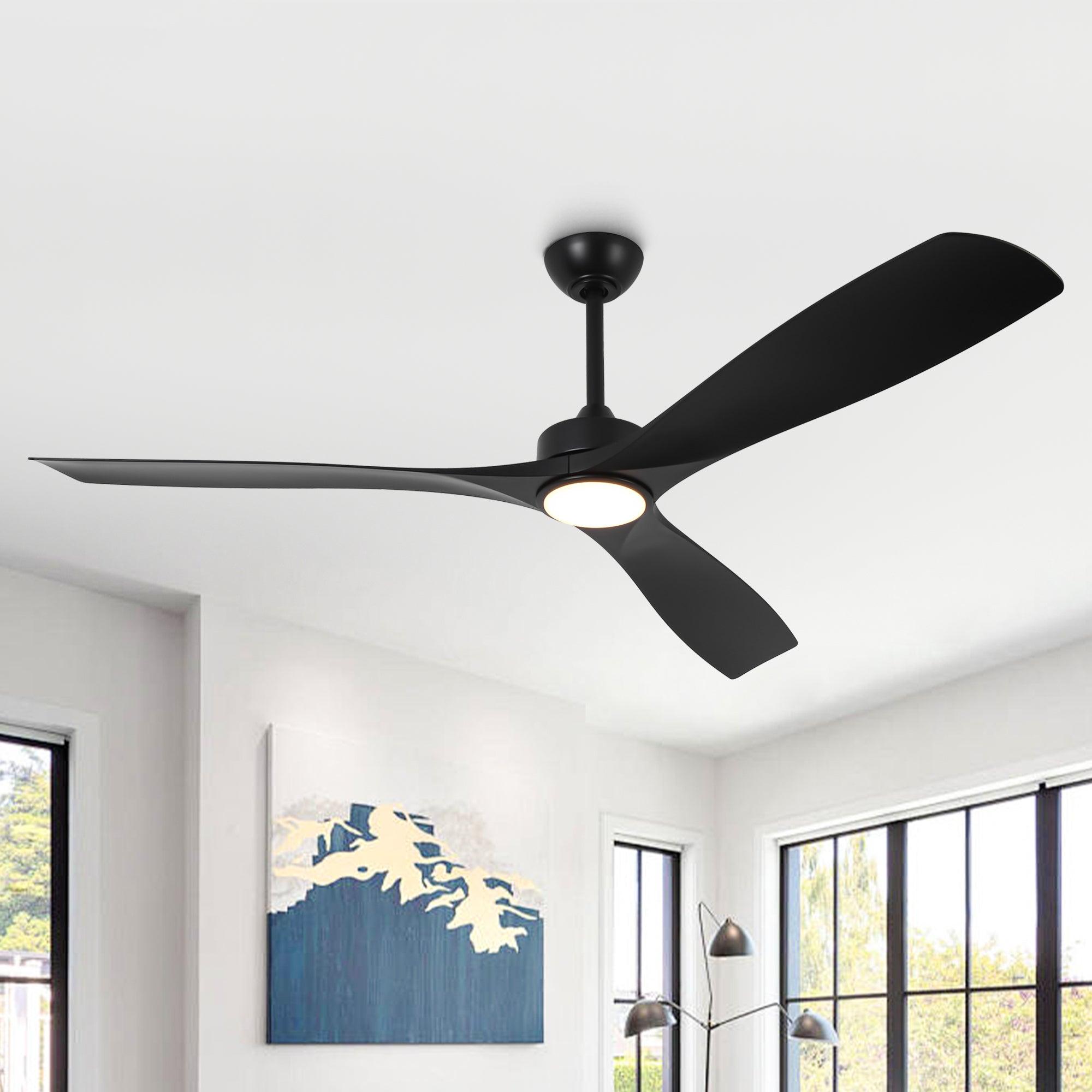 60 Inch Alexi DC Motor Modern Ceiling Fan with LED Light and Remote Control - Perfect for Living Room, Bedroom, and Office Spaces