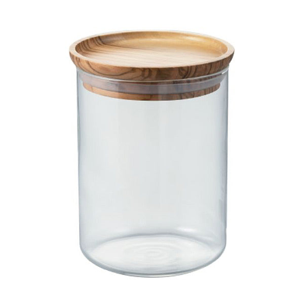 Premium Glass and Olive Wood Canister Set - Airtight Spice & Tea Storage Containers for Kitchen, Pantry Organization - Perfect for Coffee, Sugar, Flour & Dry Food Storage