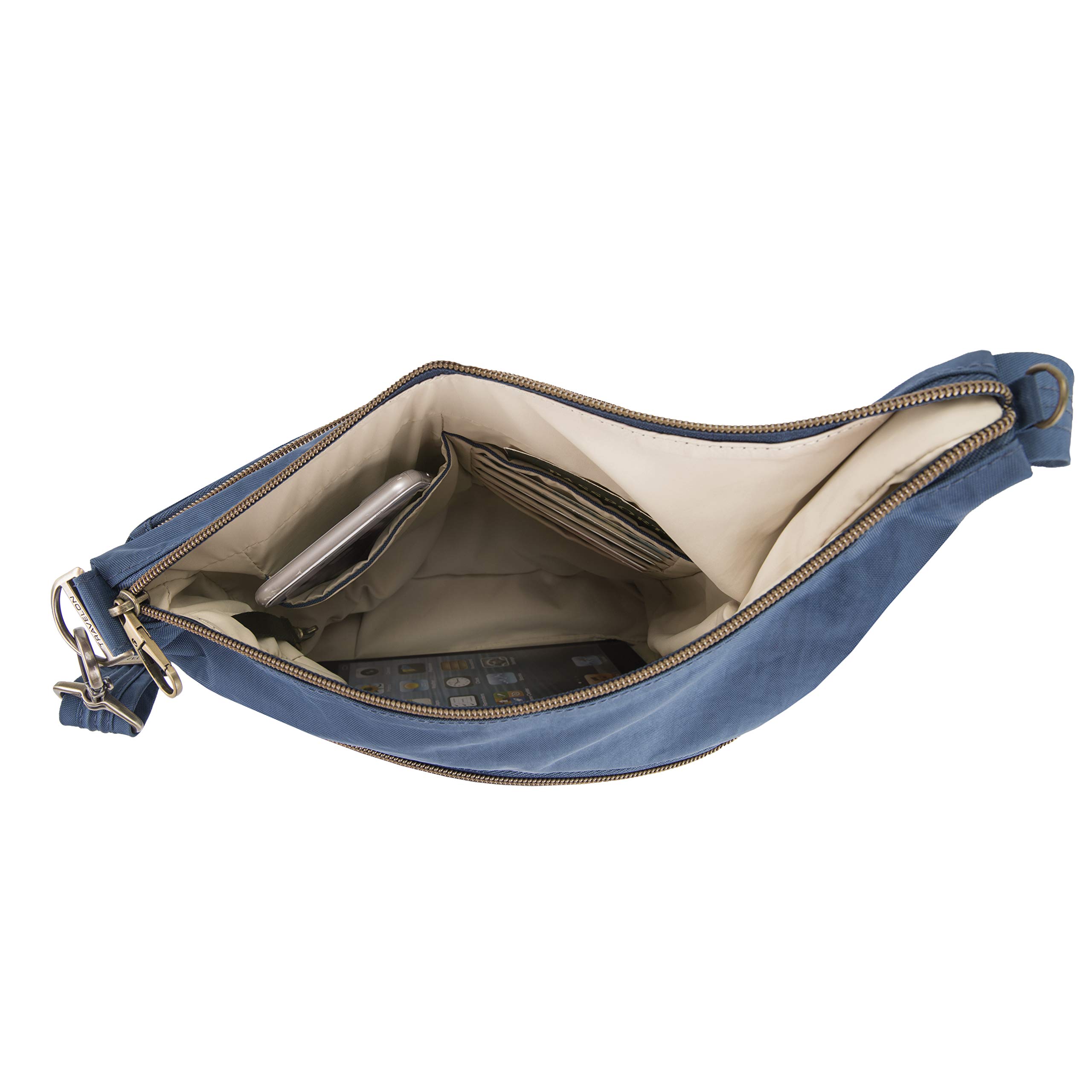 Travelon Anti-Theft Crossbody Bag with RFID Blocking - 3 Compartment Secure Purse for Women - Perfect for Travel, Commuting & Daily Use
