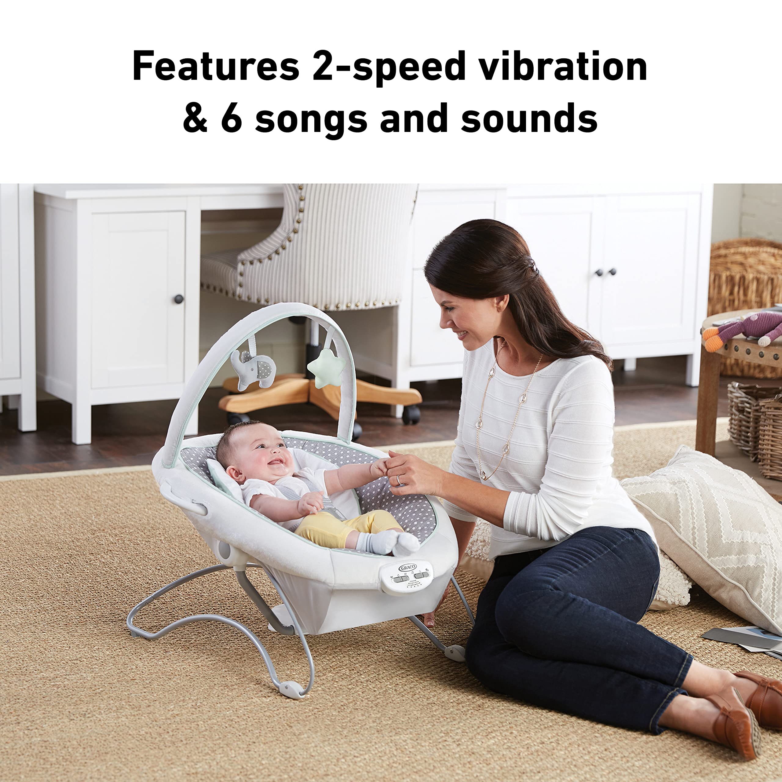 Graco Soothe 'n Sway LX Baby Swing with Portable Bouncer Seat - Gentle Infant Rocker for Newborns & Toddlers - Perfect for Nursery, Living Room & Travel Use