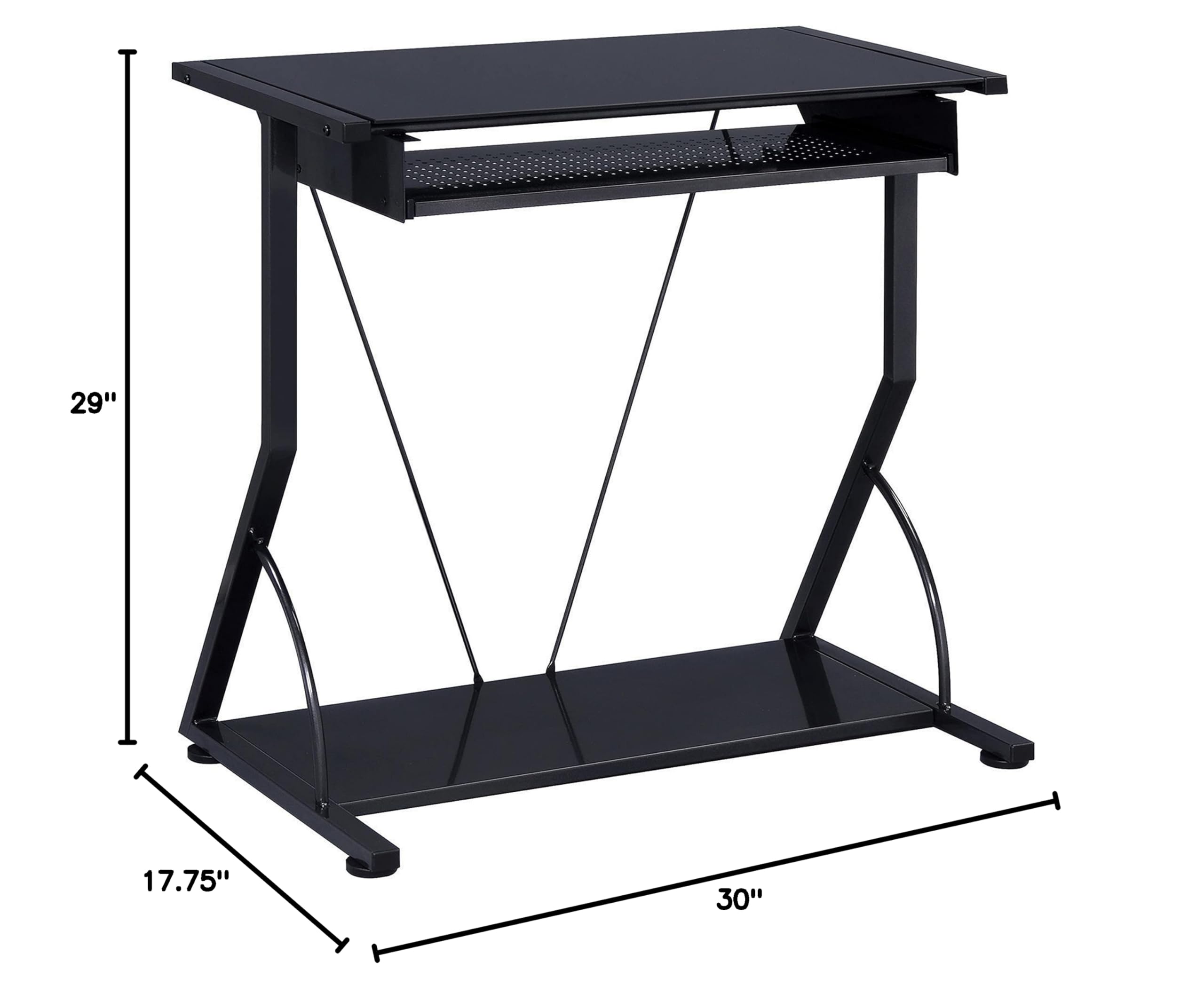 Black Coaster Furniture Computer Desk - Modern Home Office Desk for Work & Study, 800217 - Perfect for Small Spaces, Gaming & Remote Work