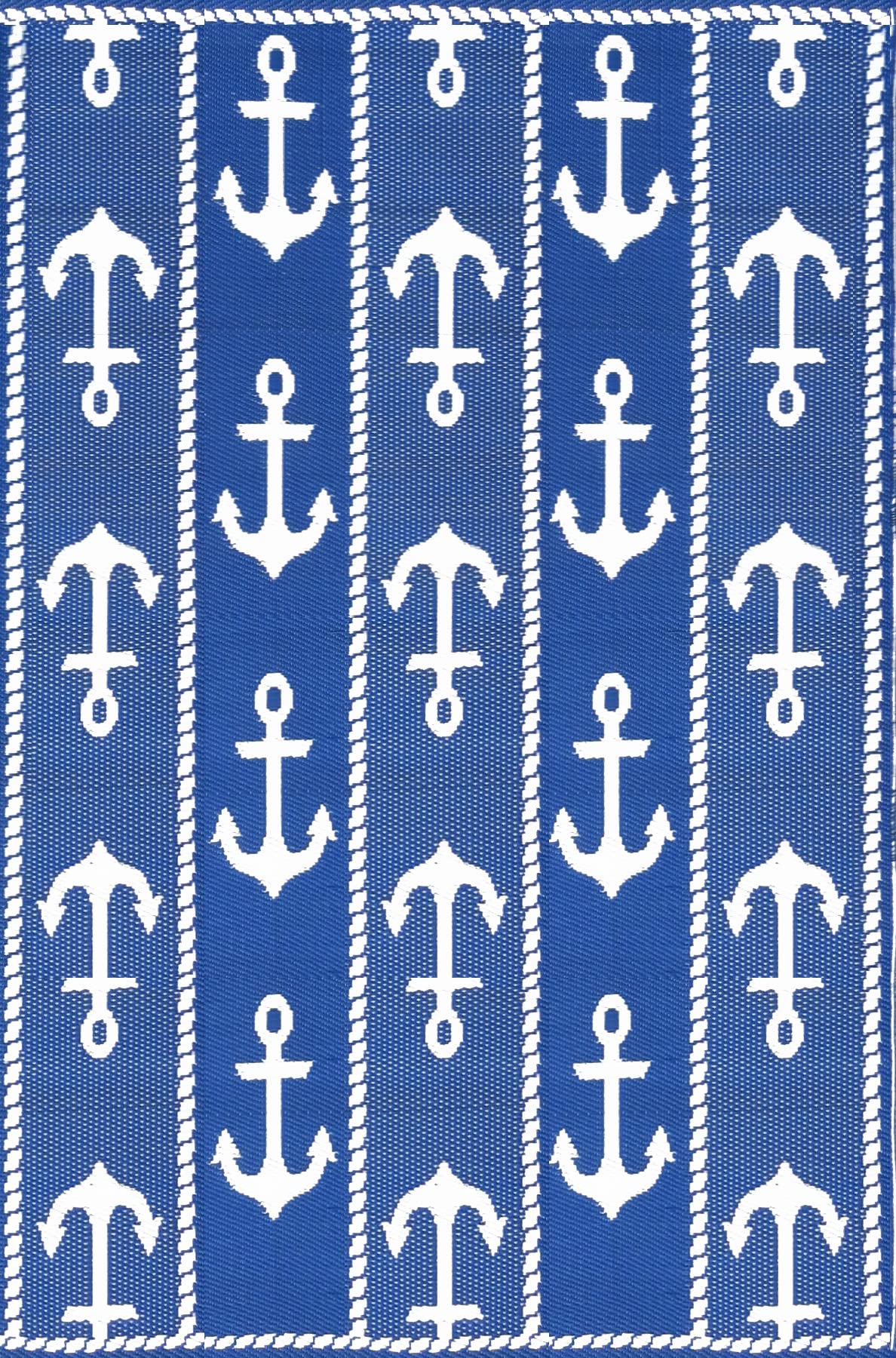 Mad Mats Reversible Outdoor Rug - 6' x 9' Blue/White Plastic Mat for Patio, Deck, Porch, Kitchen & Bathroom - Perfect for Outdoor Entertaining, Poolside Lounging & Indoor High-Traffic Areas