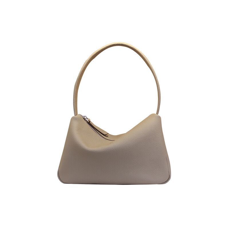 Genuine Leather French Style Shoulder Underarm Tote Bag for Women - Elegant Crossbody Purse for Work, Travel & Everyday Use