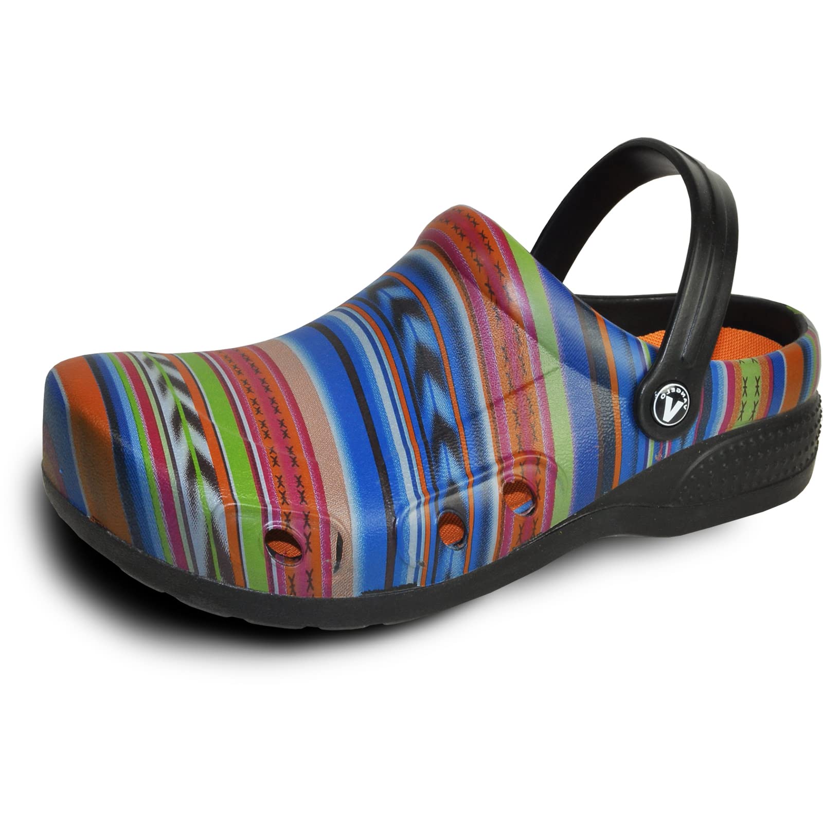VANGELO Professional Slip Resistant Clogs - Waterproof Work Shoes for Women, Nurses & Chefs - Ritz Black, Lime White & Multicolor - Ideal for Healthcare, Food Service & Hospitality Industries