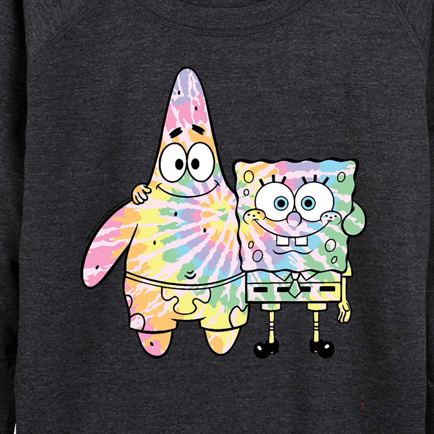 SpongeBob and Patrick Tie Dye Women's Lightweight French Terry Pullover Hoodie | Soft Casual Sweatshirt for Women | Perfect for Lounge Wear, Street Fashion & Anime Fans