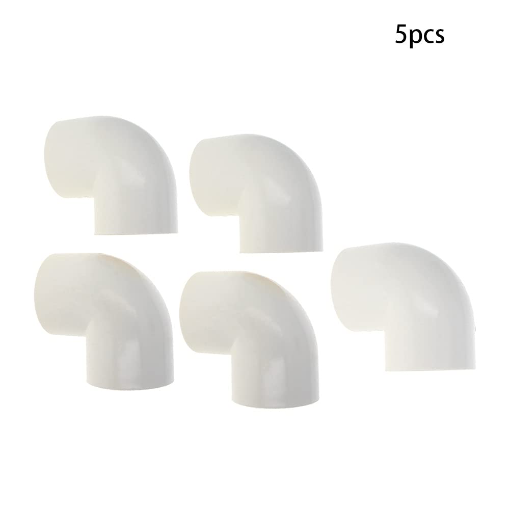 Yinpecly 50mm ID Slip 90 Degree PVC Pipe Fitting Elbow Adapter Connector - White Tone (5Pcs) for Garden Hose Irrigation & Watering Systems | Perfect for DIY Plumbing, Sprinkler Systems & Outdoor Watering Solutions