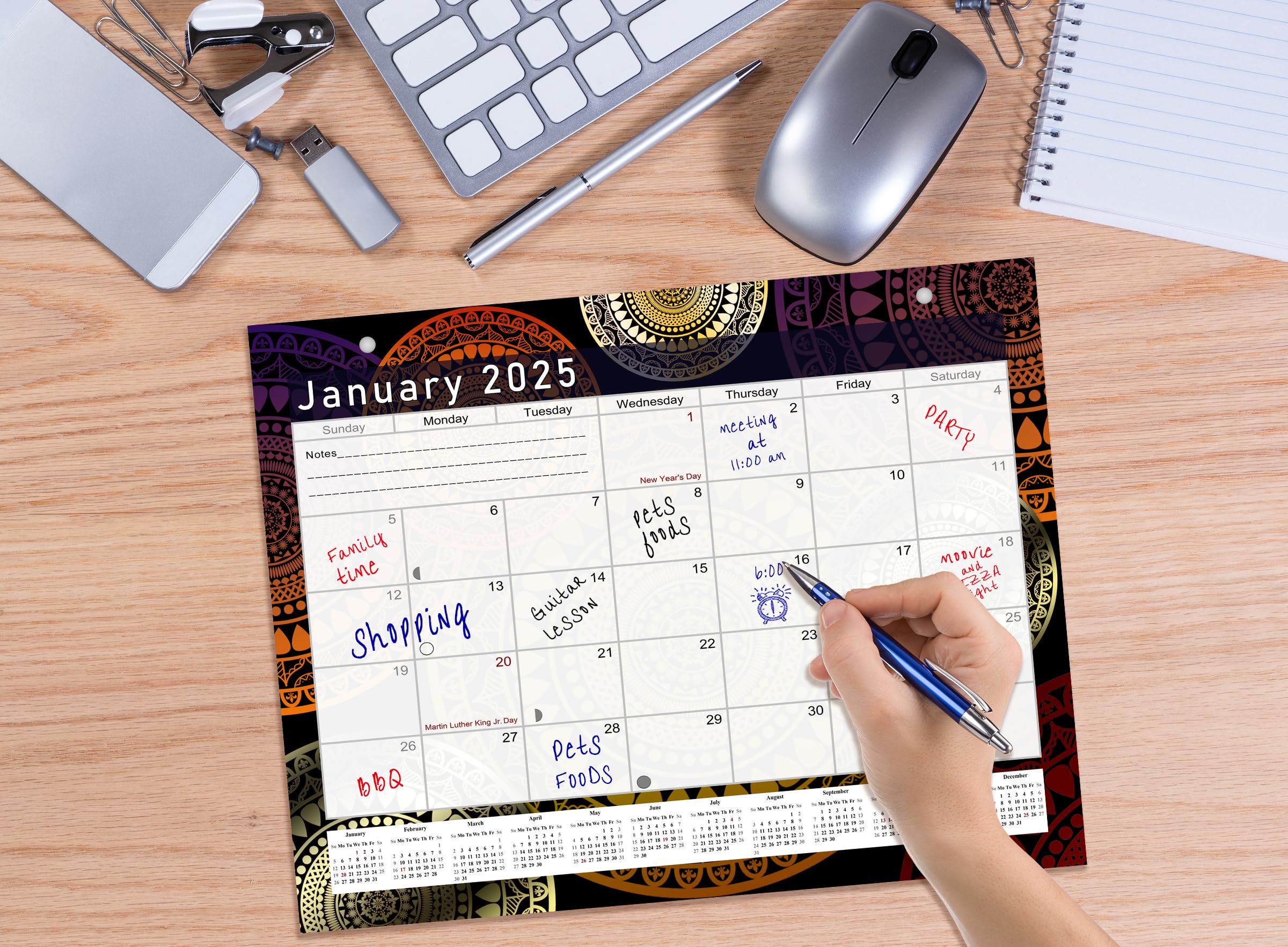 2024-2025 18-Month Magnetic Desk Calendar Planner - Wall & Desktop Organizer with Monthly Layout - Perfect for Office, Home & School Planning (Edition #12)
