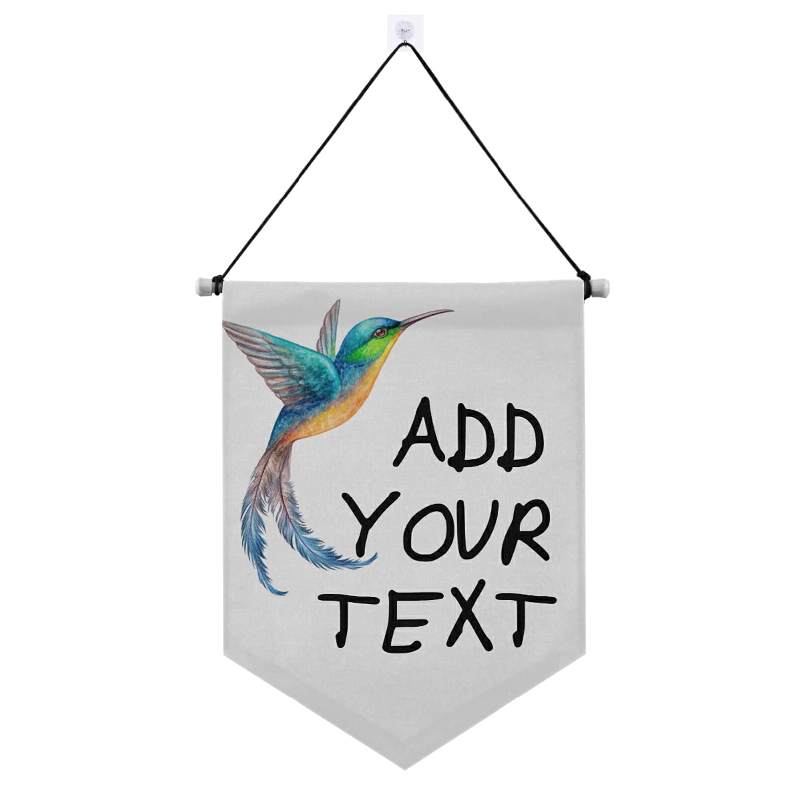 Custom Personalized Hummingbird Spring Hanging Flag Banner - Welcome Sign for Wall, Porch, Home, Bedroom & Party Decor | Perfect for Outdoor Garden, Front Door & Seasonal Celebrations