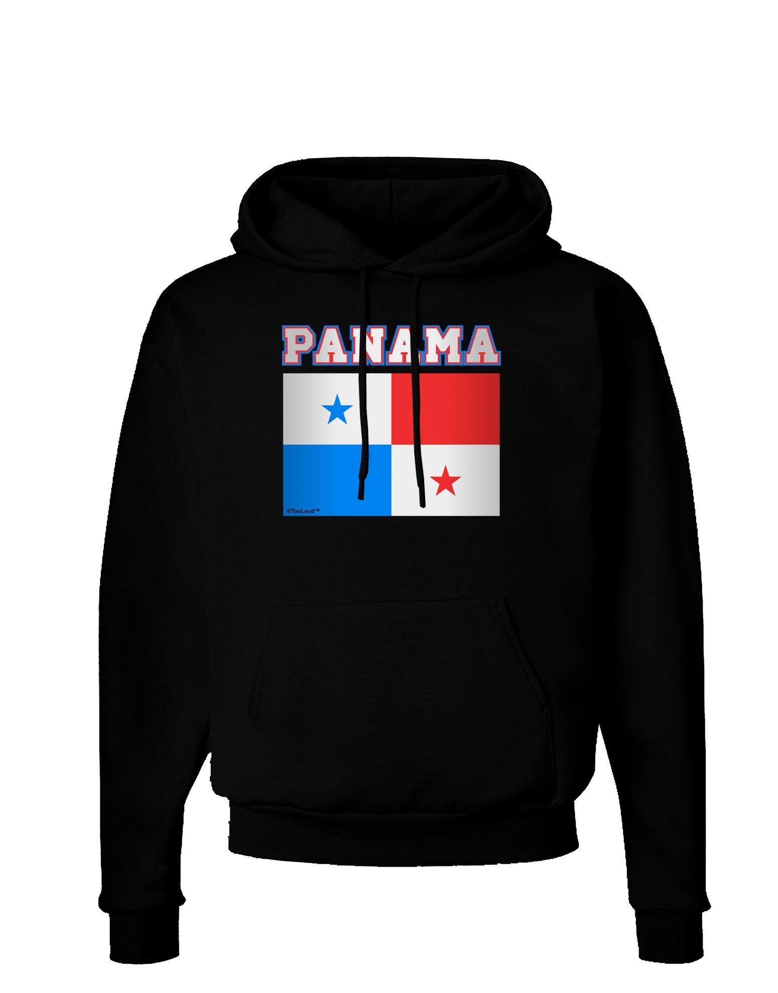 TooLoud Panama Flag Dark Hoodie - Men's Zip Up Hooded Sweatshirt with Pockets | Streetwear Fashion for Casual Wear & Outdoor Activities