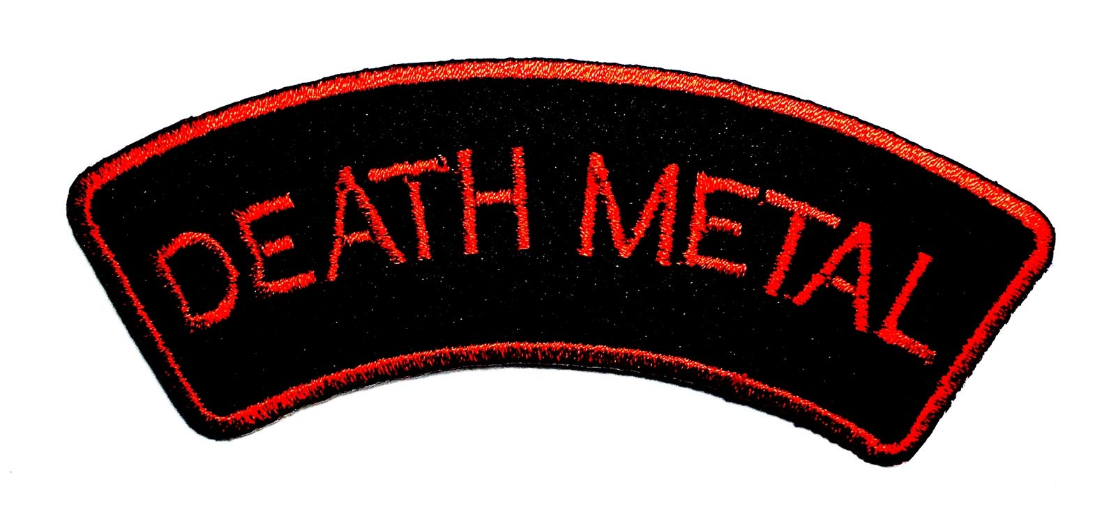 Death Metal Applique Sew Iron-On Patch 4x1.2/8 Inch - MEGADEE Embroidered Iron-On for Hats, Jackets, Hoodies & Backpacks - Perfect for DIY Crafts, Gifts & Punk Fashion (Fashion Logo 019)