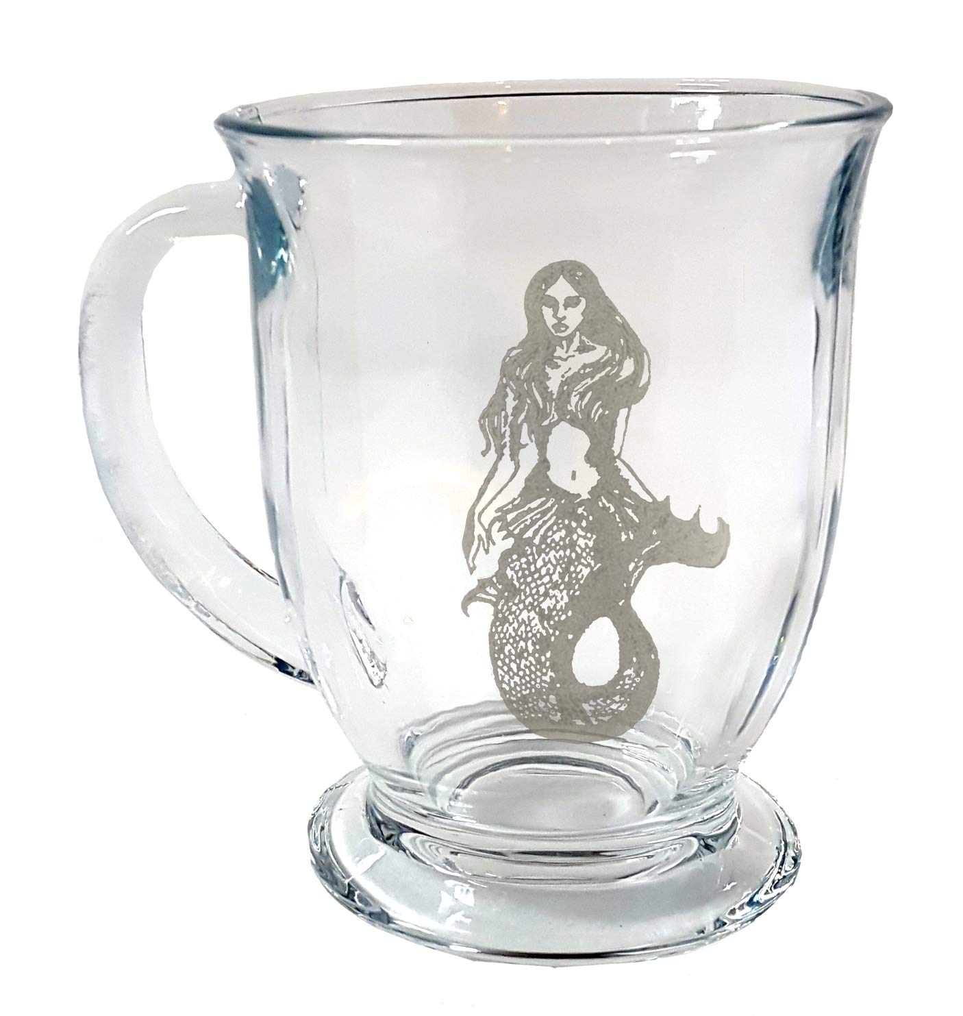 Personalized 16oz Mermaid Glass Coffee Mug Set of 6 - Unique Gift for Women, Birthday, Bridal Shower | Dishwasher Safe Cups for Home, Office & Beach Use