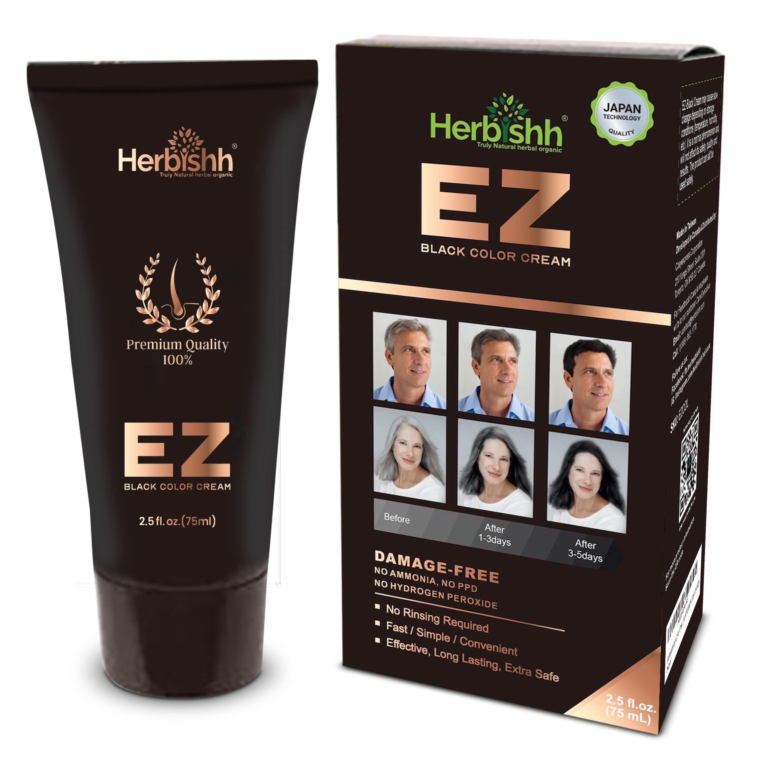 Herbishh Grape Red Hair Color Shampoo & Cream Set for Gray Hair Coverage - 500ml Permanent Dye with Natural Ingredients | At-Home Hair Coloring Solution for Women & Men