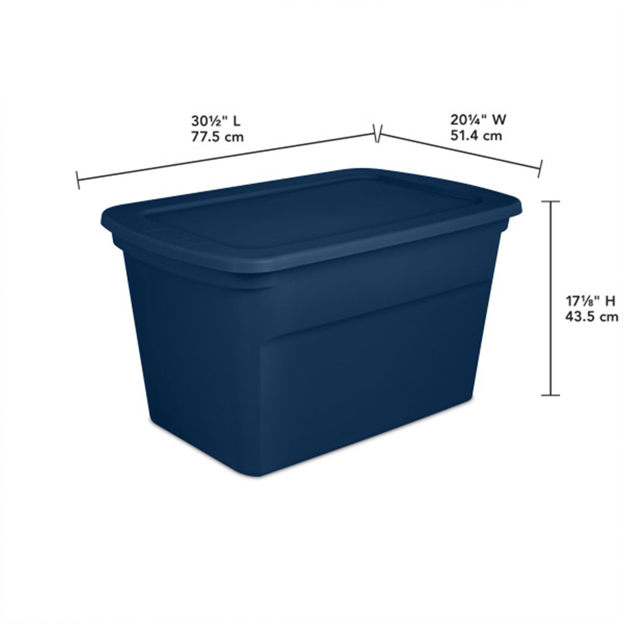 Sterilite 24-Pack 30 Gallon Blue Plastic Storage Bins with Lids - Durable Closet Organizers & Home Storage Containers for Clothes, Toys, and Seasonal Items