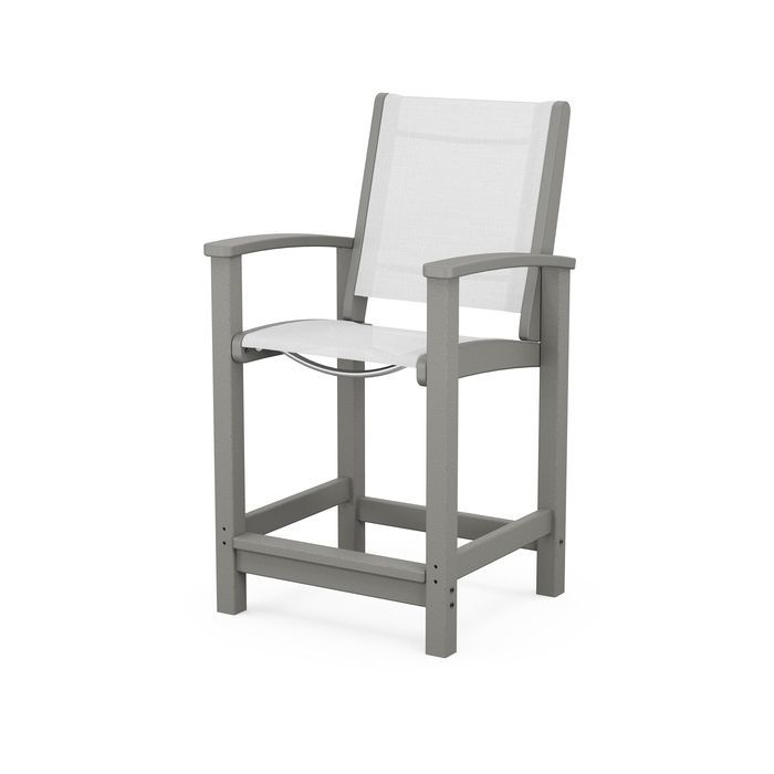 POLYWOOD Coastal Counter Chair - Durable Outdoor Bar Stool for Patio, Deck & Poolside - Weather-Resistant & Low Maintenance
