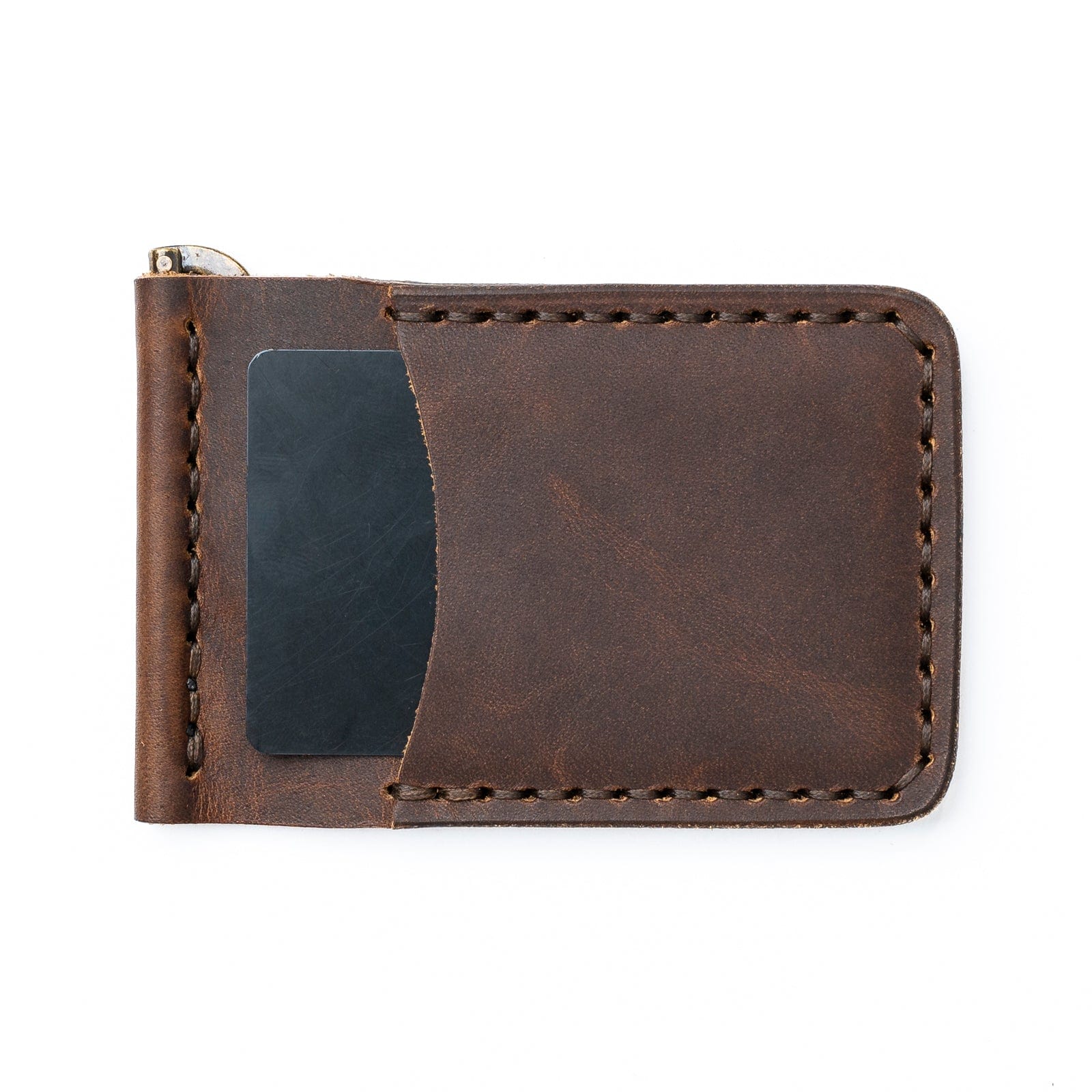 Premium Leather Money Clip Wallet in Heritage Brown - Slim RFID Blocking Bifold for Men | Perfect for Travel, Business & Everyday Carry