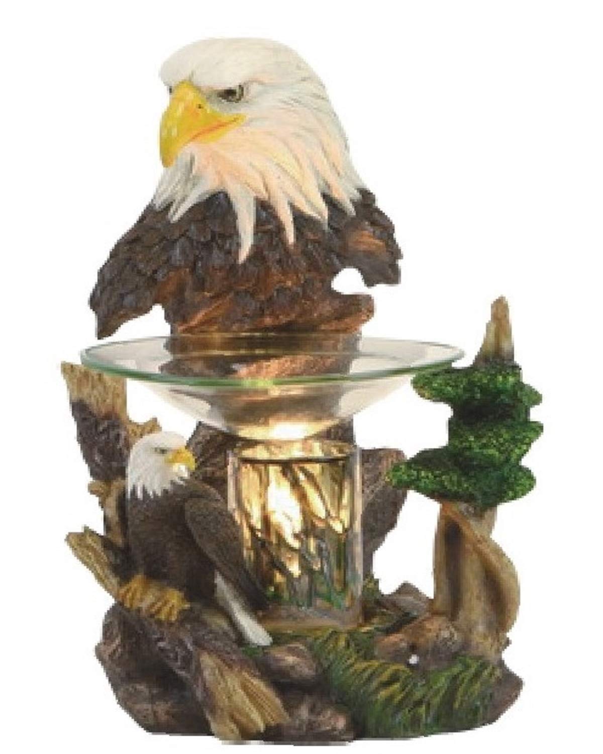 Premium VCS Bald Eagle Polyresin Electric Wax Warmer with Adjustable Dimmer - Perfect for Aromatherapy, Home Decor & Holiday Gifting