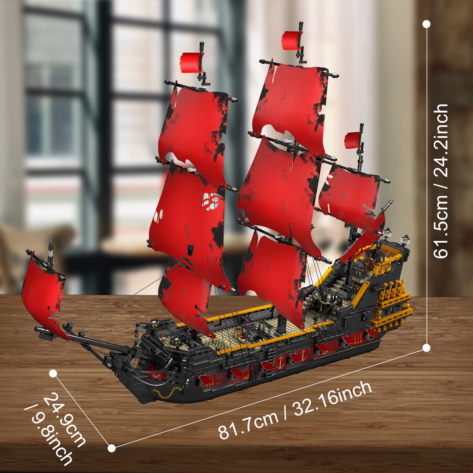 Mould King 13109 Queen Anne's Revenge Pirate Ship Building Blocks Set - 3139 Piece Large MOC Model Kit for Kids & Teens | Perfect for Creative Play, STEM Learning & Collectible Display