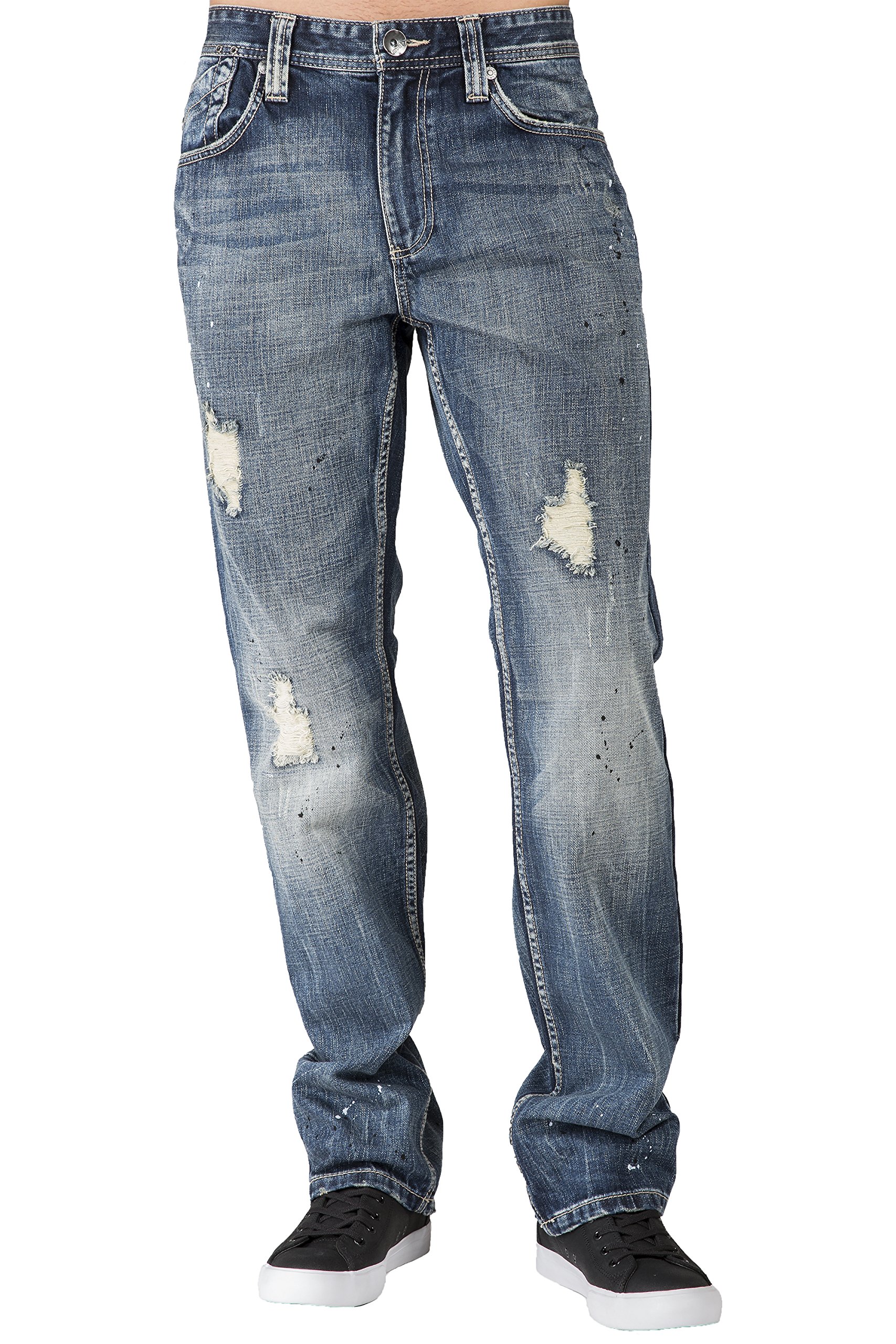 Level 7 Men's Slim Straight Premium Denim Jeans - Handcrafted Artisan Wash | Comfortable & Stylish for Casual Wear, Office & Night Out