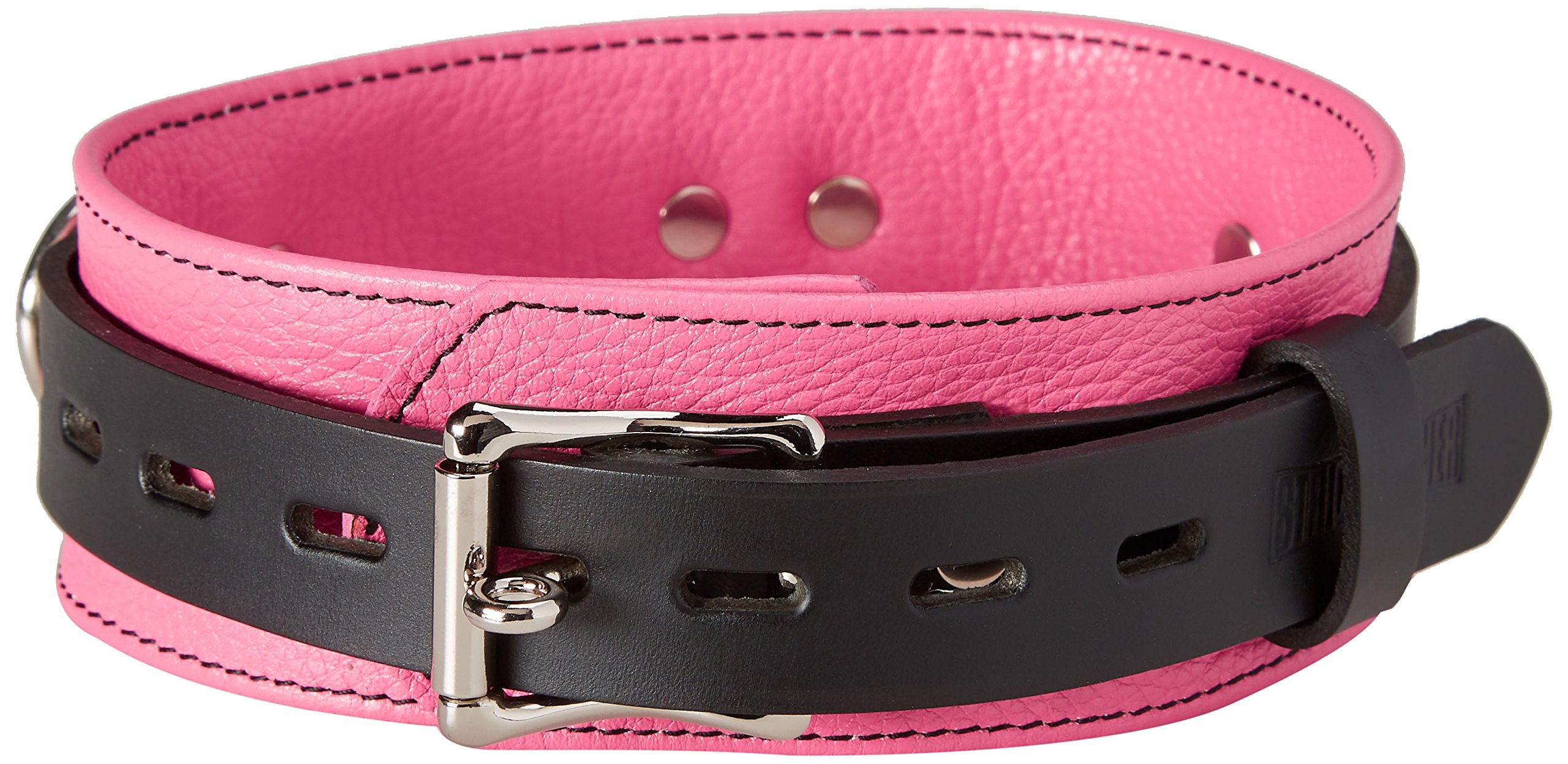 Premium Pink & Black Locking Dog Collar with Secure Buckle - Durable & Stylish for Small to Medium Dogs, Perfect for Training, Walks & Outdoor Adventures