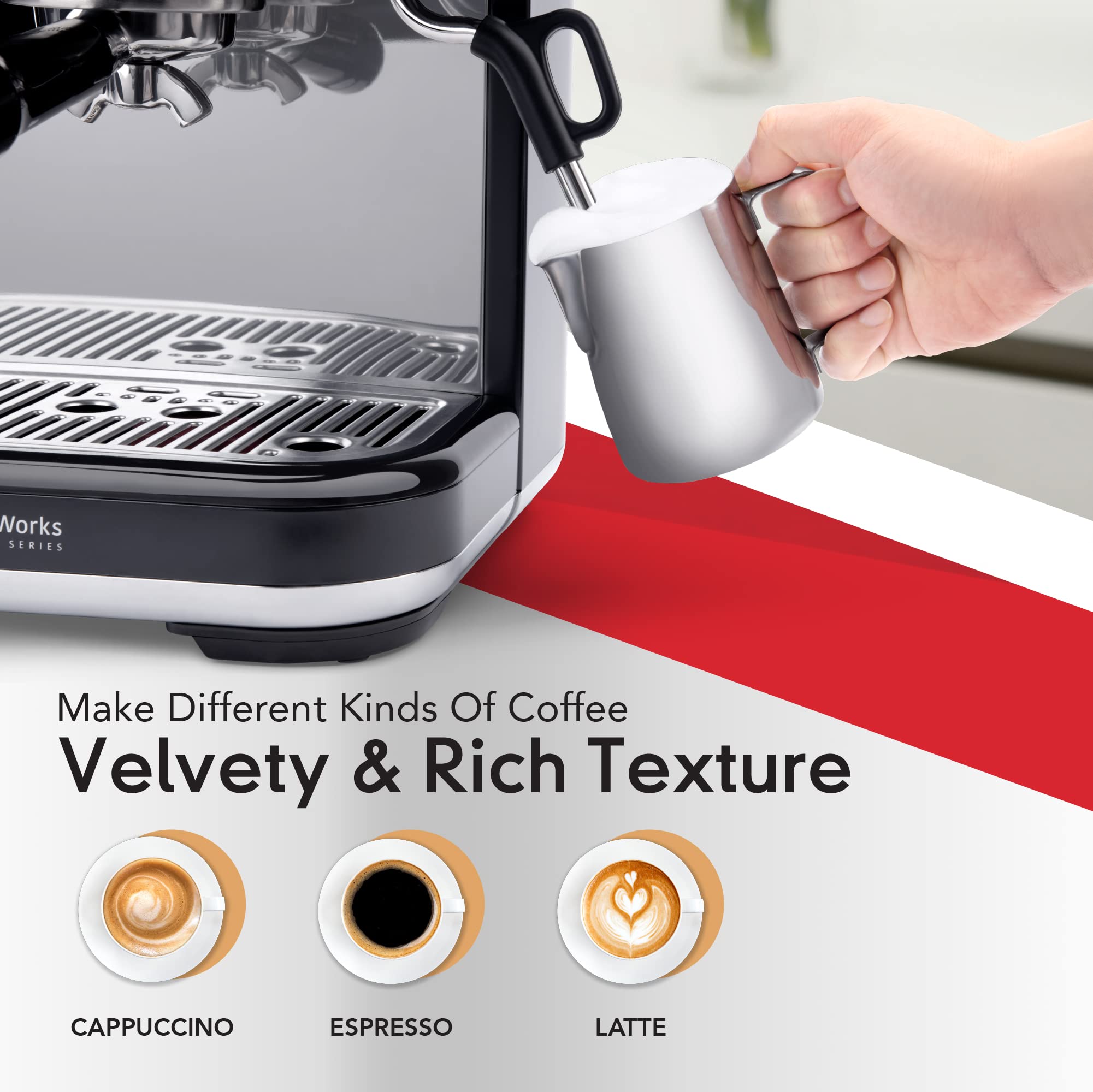 EspressoWorks Barista Pro Series 15-Bar Espresso Machine with Built-in Grinder & Milk Steamer - LCD Display, 30-Piece Coffee Bundle - Fast 60-Second Heat Up for Latte & Cappuccino - Perfect for Home Baristas & Coffee Lovers (Black) | Ideal for Kitchen Countertops, Office Break Rooms & Coffee Shops