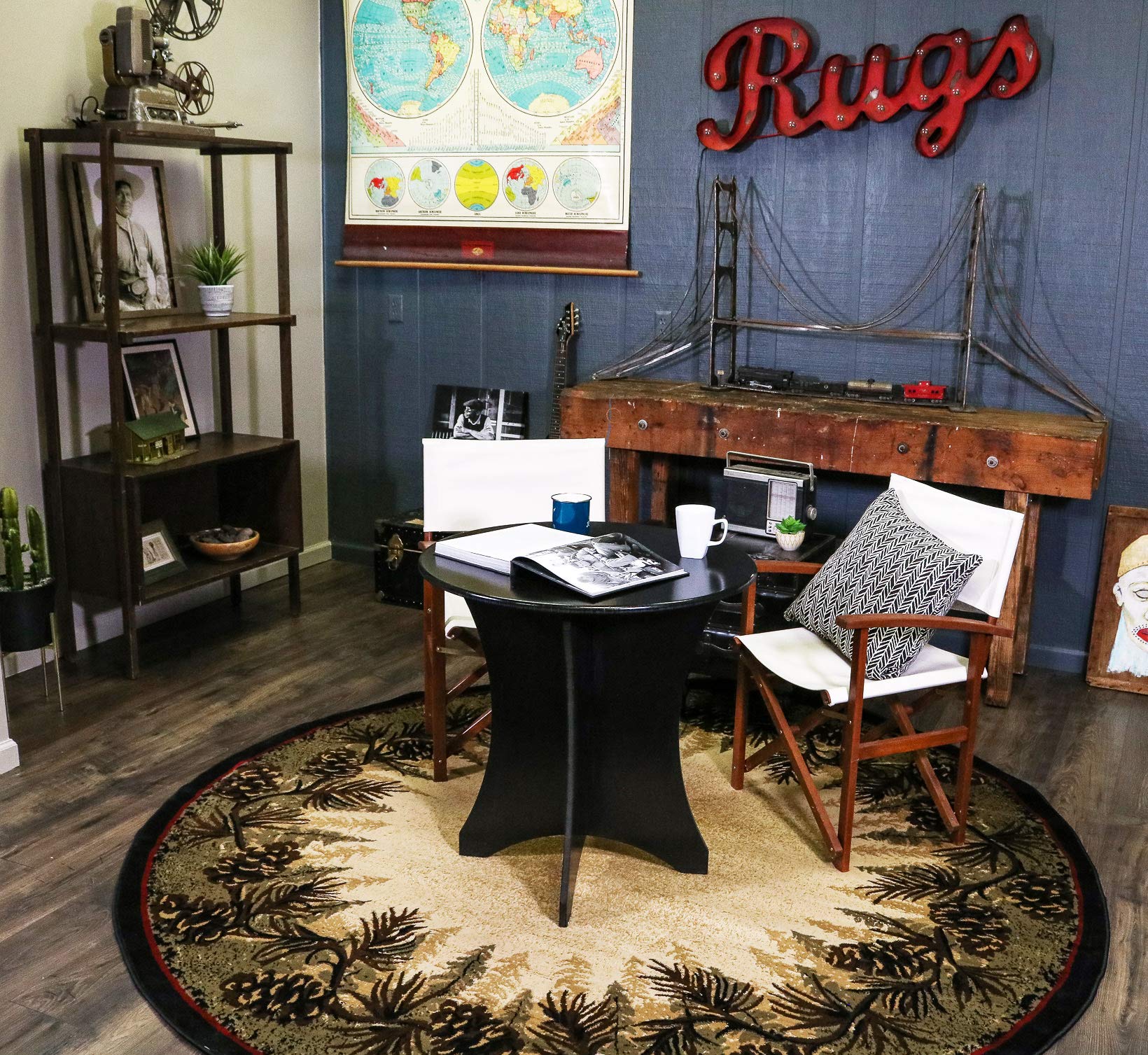 Mabyberry Rug AD3823 5RD Mount Le Conte Multi Area Rug - Soft Non-Slip Living Room Carpet for Bedroom, Dining Room & Home Decor