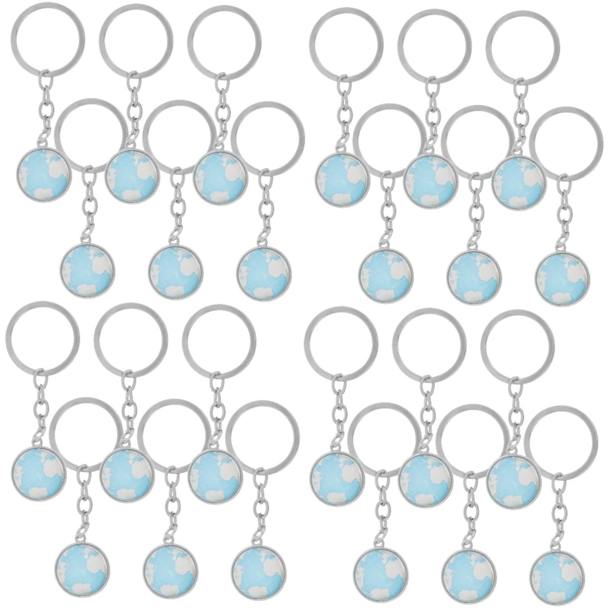 24 Pcs Zinc Alloy Globe Keychain Set - Novelty Car Key Accessories for Travel Enthusiasts, Perfect for Gifts and Everyday Use