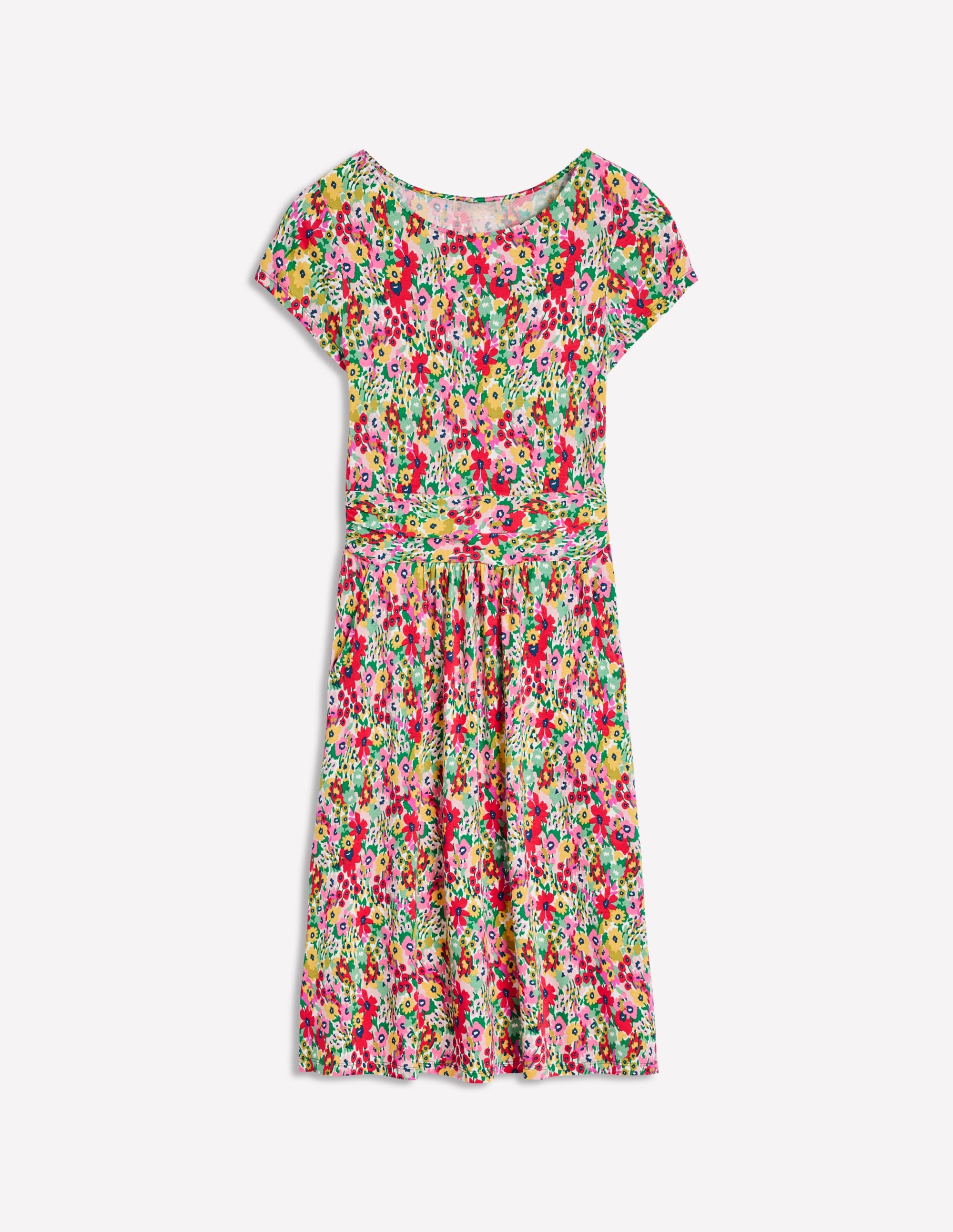 Amelie Floral Print Jersey Dress - Wildflower Garden Design for Women | Perfect for Summer Outings, Beach Vacations & Casual Wear