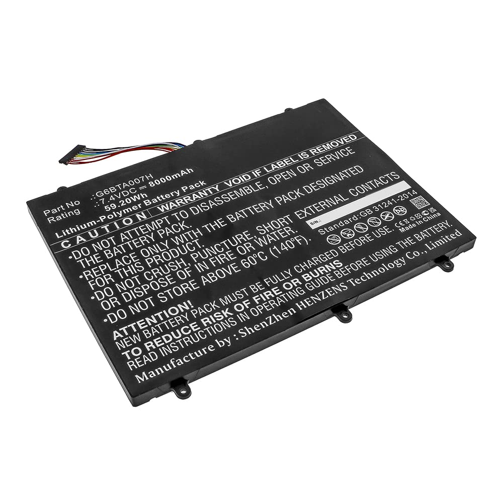 Synergy Digital Tablet Battery - Replacement for Wacom G6BTA007H (Li-Polymer 7.4V 8000mAh) | Long-Lasting Power for Digital Art & Design | Perfect for Wacom Cintiq Pro & MobileStudio Pro Artists