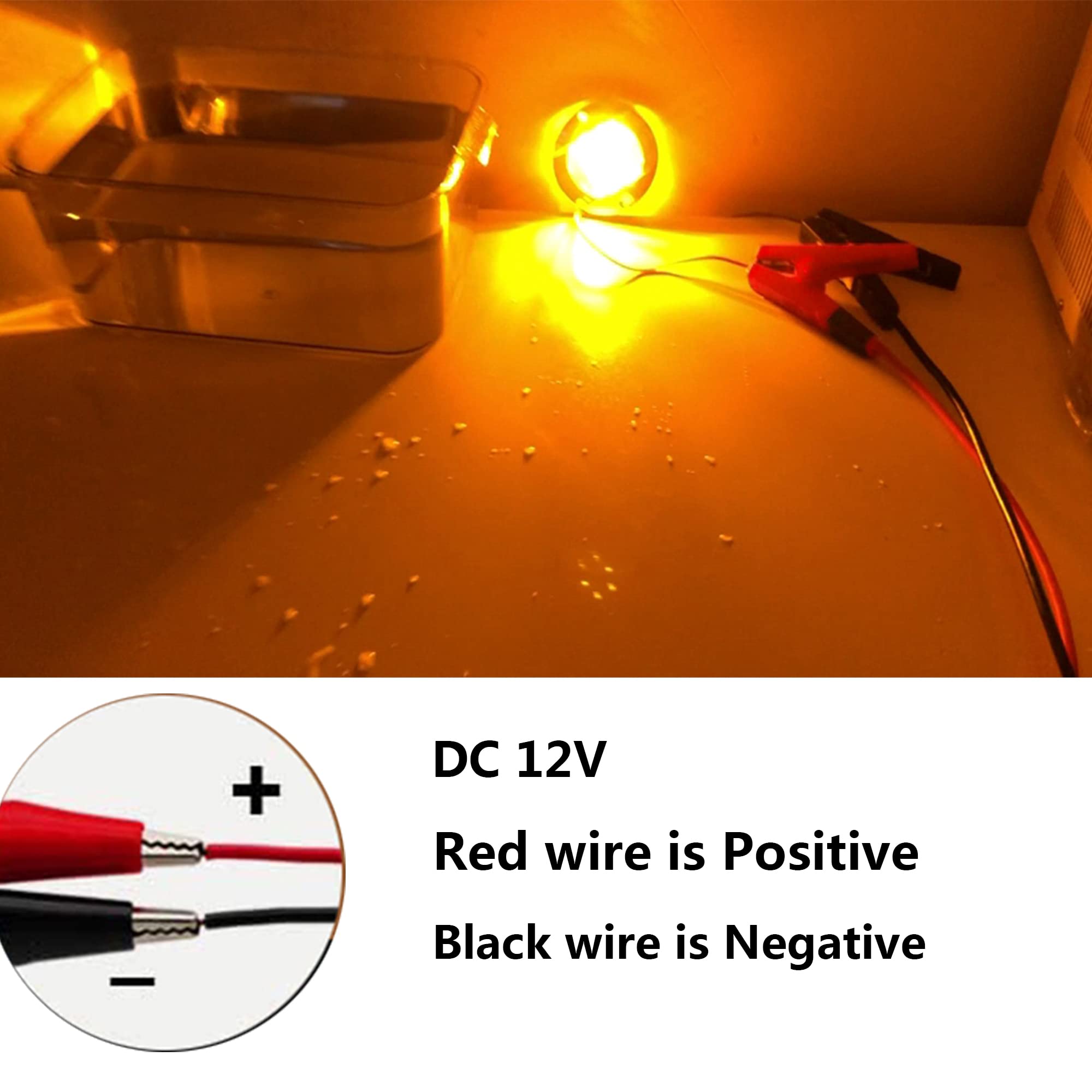 2PC 12V Waterproof LED Boat Navigation Lights - 3in Amber Round Marine Deck & Transom Mount Lights for Boats, Yachts, Kayaks - Perfect for Night Cruising, Fishing & Water Safety