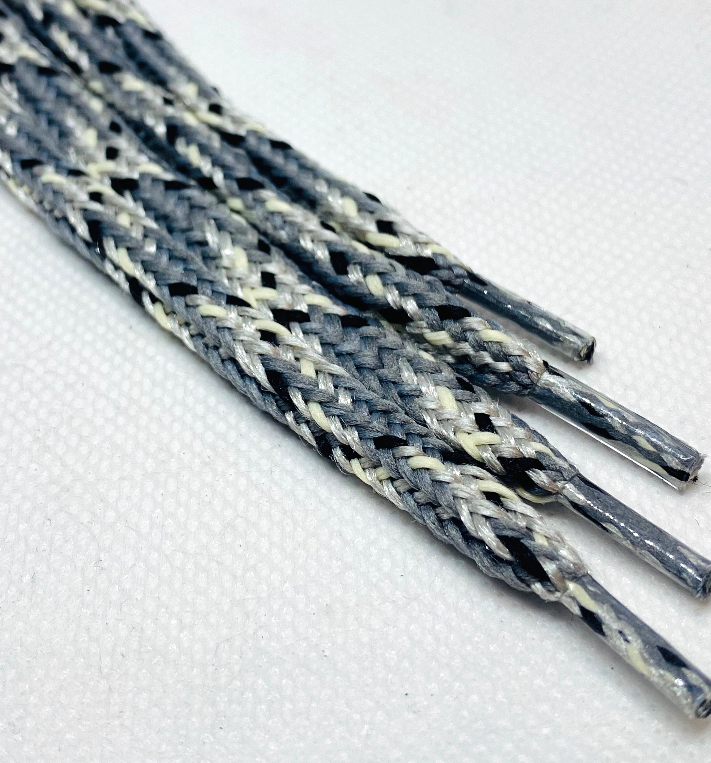Hybrid Snakeskin Shoelaces - Gray & Silver Shoelaces for Sneakers, Dress Shoes & Boots - Premium Fashion Laces for Men & Women