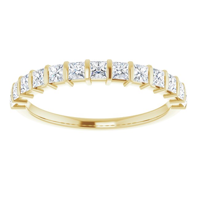 0.78 Carat Princess Cut Diamond Wedding Band Set - Anniversary Ring for Women - Perfect for Bridal Jewelry, Engagement Gift & Special Occasions