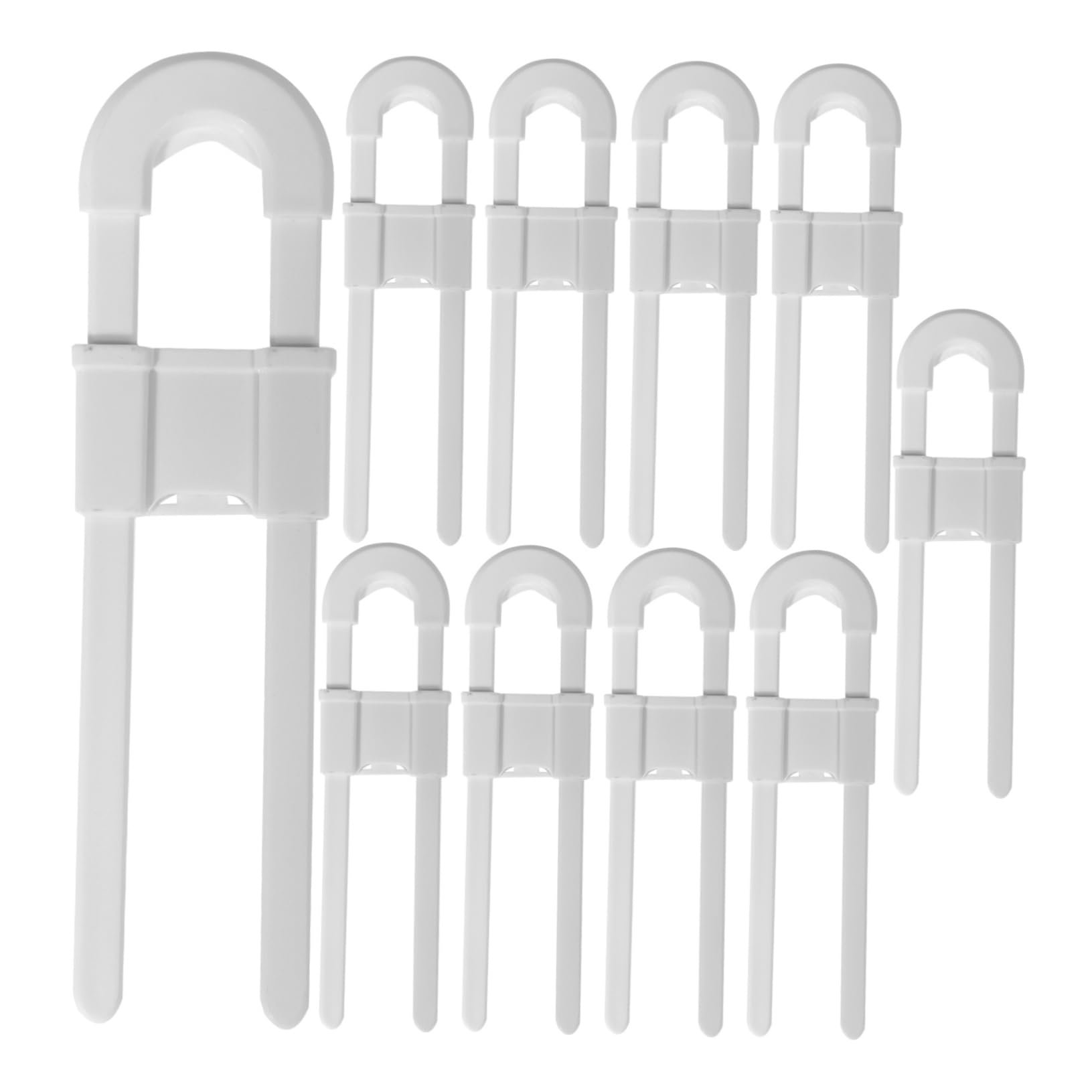 Totority 10-Pack U-Shaped Cabinet Door Locks - Child Safety Latches for Doors & Knobs - Baby Proof Sliding Door Lock for Home Security - Perfect for Kitchen Cabinets, Bathroom Drawers & Wardrobe Safety