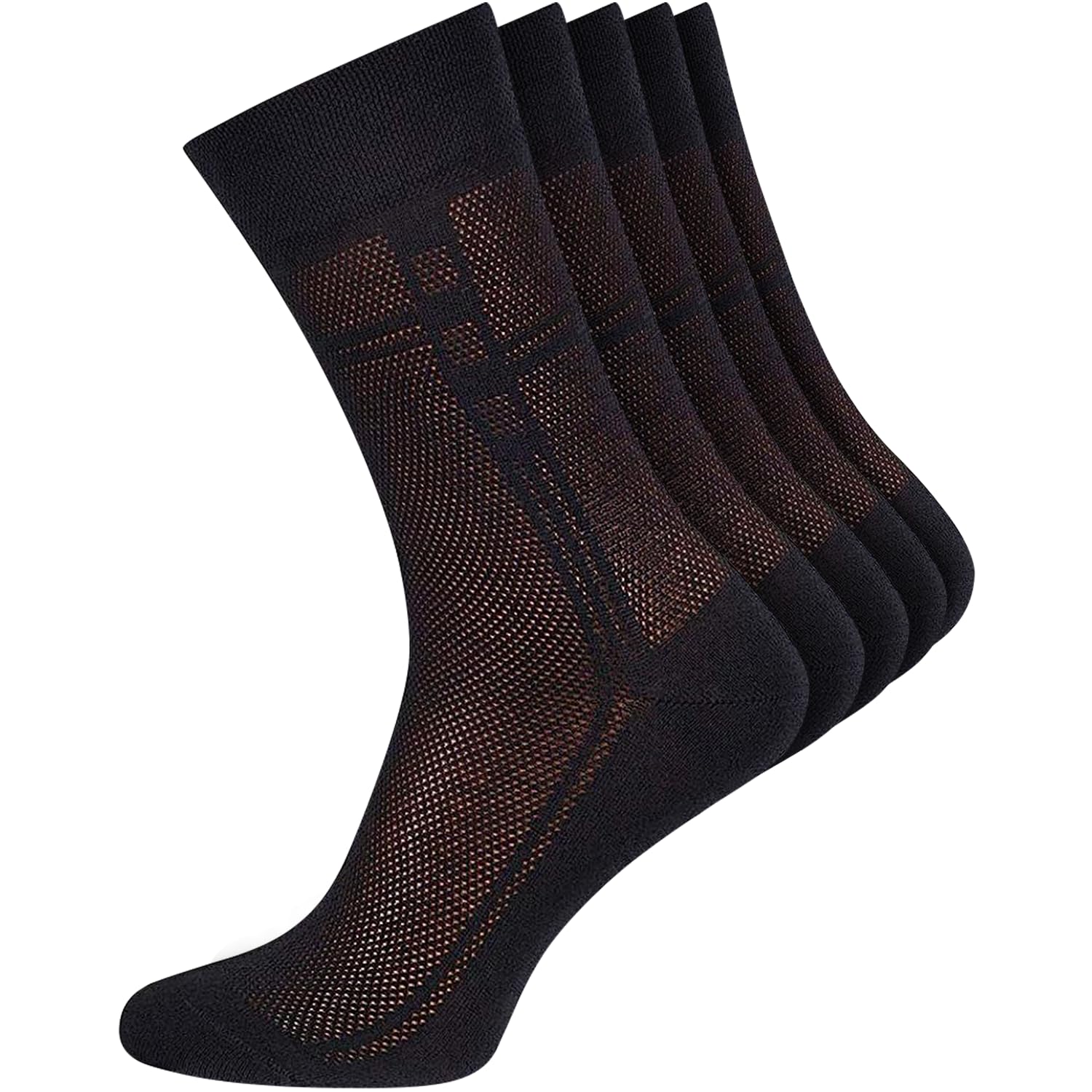 Ultra Thin Breathable Cotton Men's Dress Socks - 5 Pack Super Soft Lightweight Socks for Business & Casual Wear | Perfect for Office, Travel & Daily Comfort