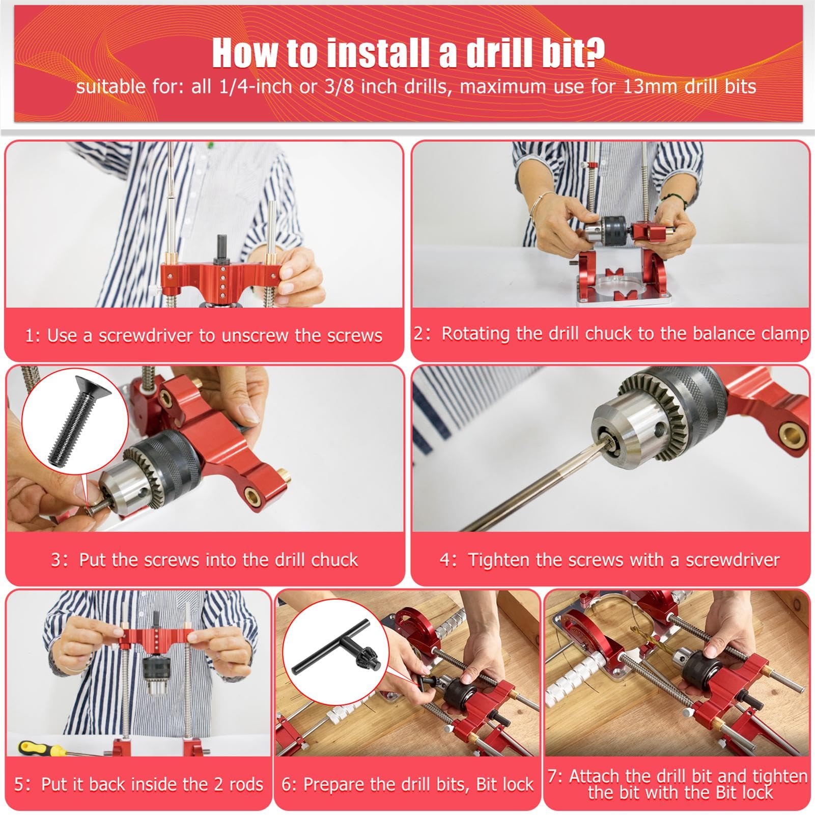 Portable Multi-Angle Drill Guide for Straight & Angled Holes (1/16