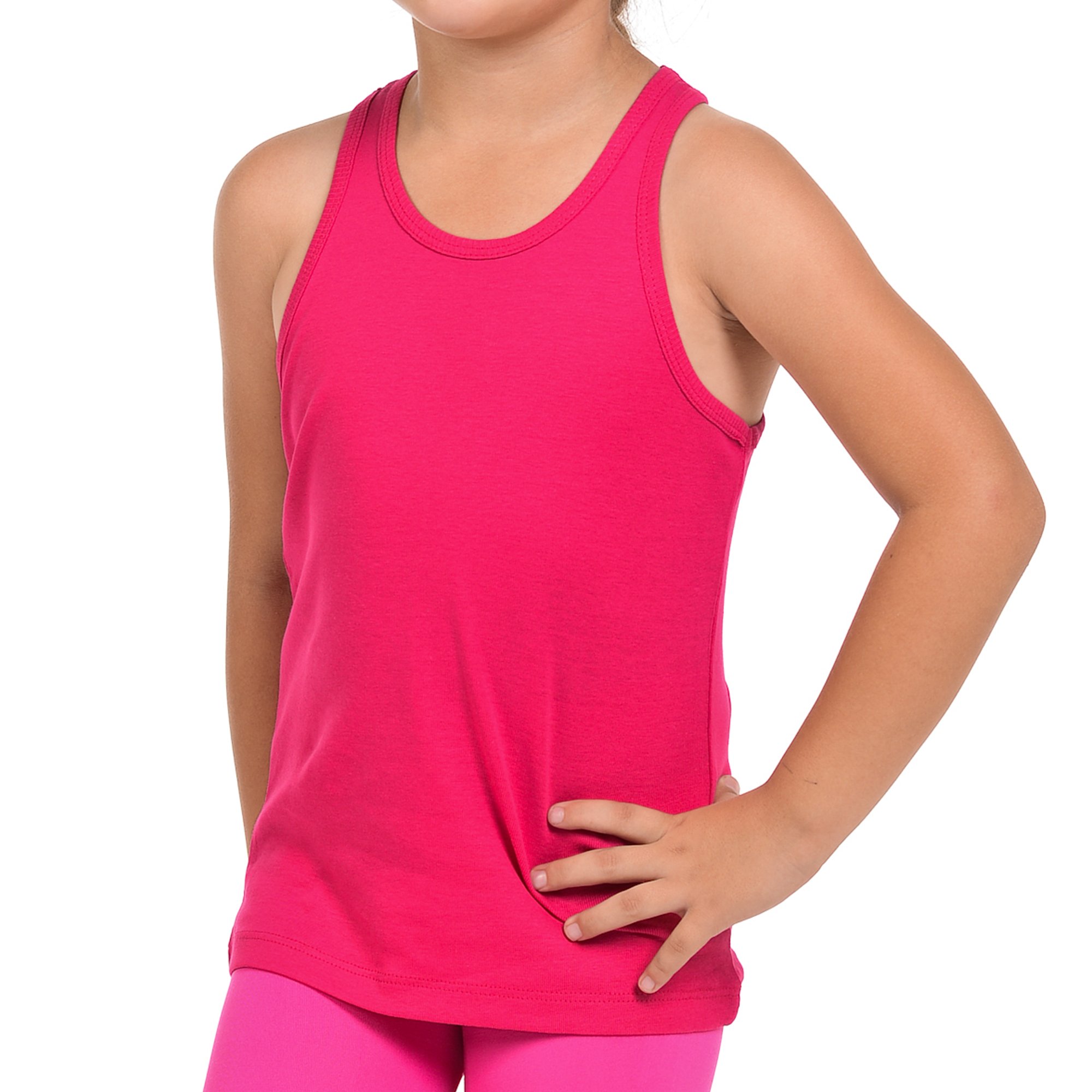 Girls Racerback Tank Top Tunic - Soft Stretchy Summer Casual Wear for Kids & Toddlers - Perfect for Playdates, Beach Outings and Everyday Comfort