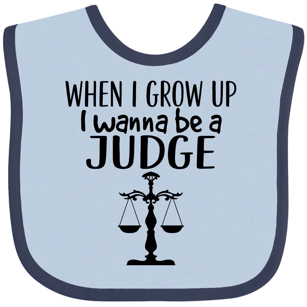 Inktastic Future Judge Law Scale Baby Bib - Cute & Durable Infant Feeding Bib for Lawyers & Legal Professionals - Perfect for Courtroom Gifts, Baby Showers & Parenting Humor