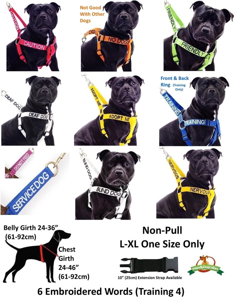 White Color-Coded Deaf Dog Harness L-XL - Non-Pull Safety Vest for Hearing Impaired Dogs | Prevent Accidents & Alert Others | Perfect for Walks, Parks & Public Spaces
