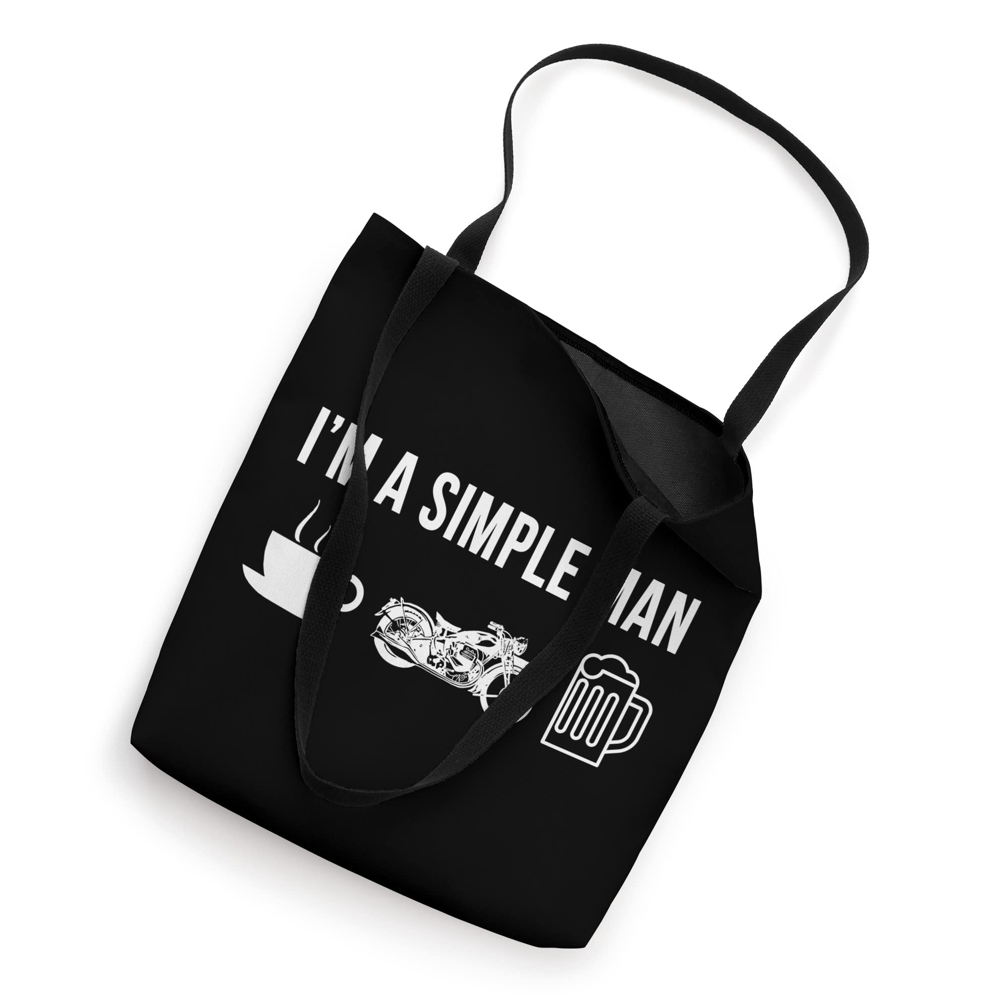 Funny Motorcycles Simple Man Tote Bag - Durable Cotton Canvas Shopping Bag for Men & Women - Perfect for Groceries, Beach Trips & Motorcycle Rides