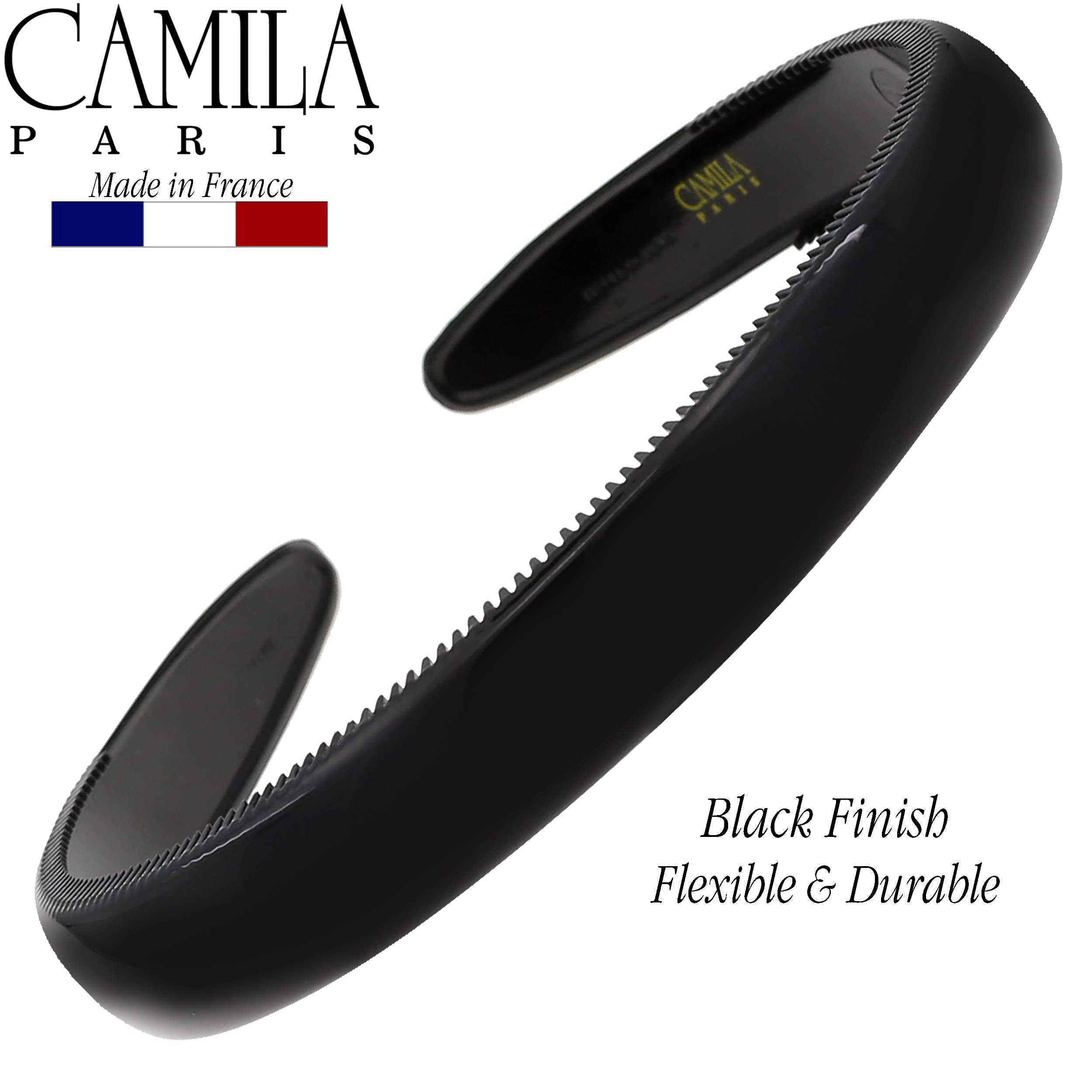 Camila Paris CP3012 French Fashion Headband for Women - Flexible Non-Slip Hairband with Teeth for Strong Hold | Durable Cellulose Hair Accessory Made in France | Perfect for Workouts, Weddings & Everyday Styling