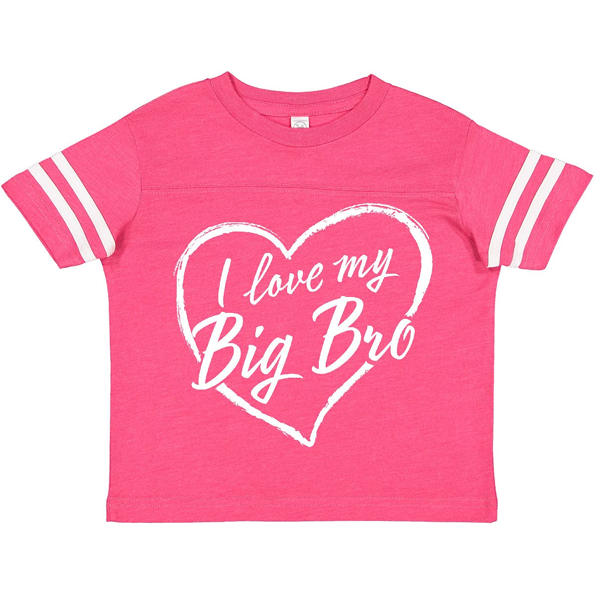 Inktastic 'I Love My Big Bro' White Chalk Heart Toddler T-Shirt - Cute Sibling Matching Outfit for Toddler Boys & Girls