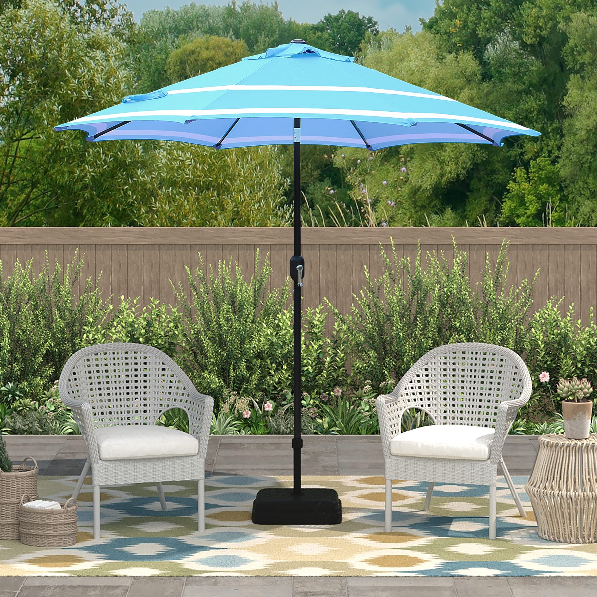 9ft Outdoor Patio Umbrella with Tilt & Crank - UV Protection & Weather Resistant for Garden, Poolside