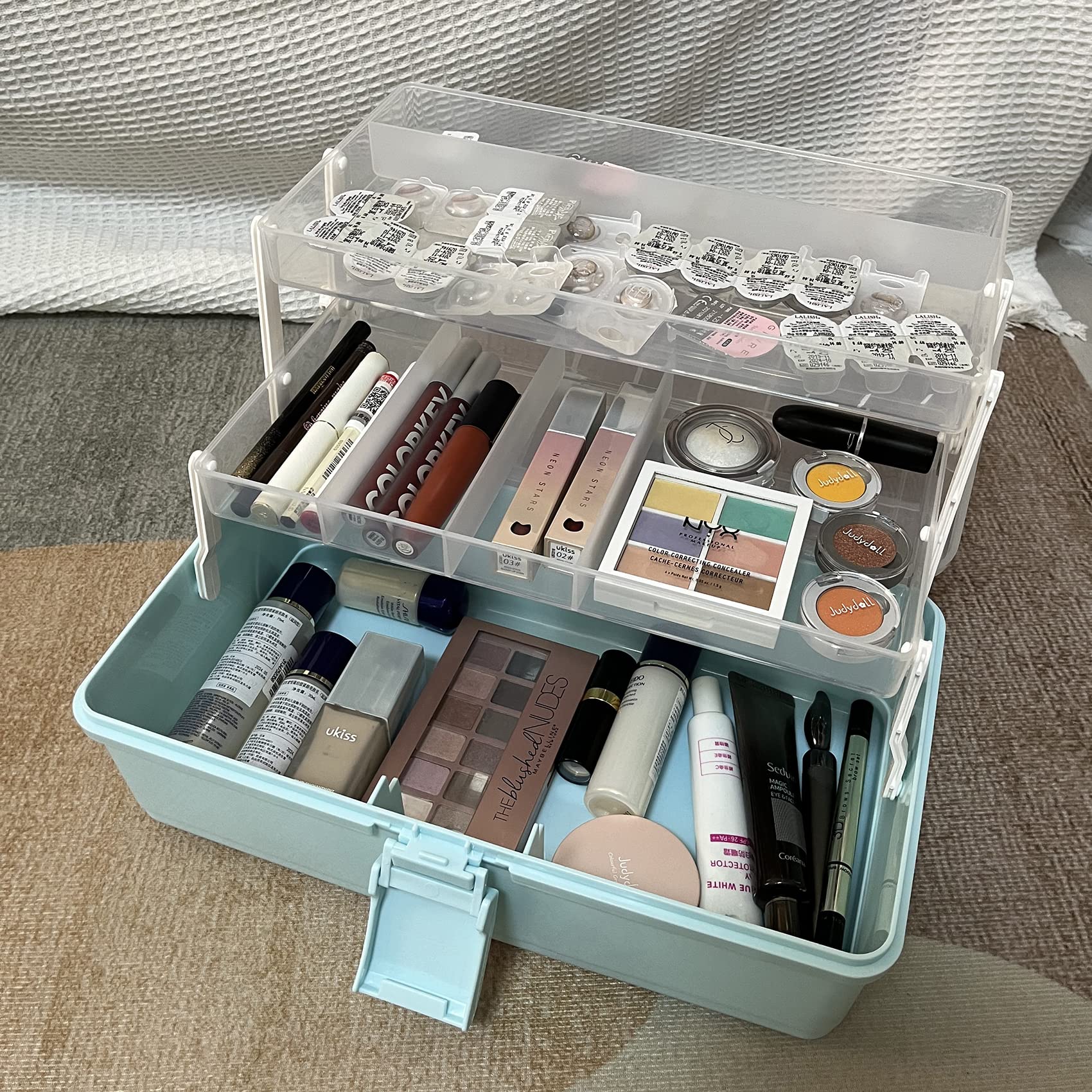 13 Inch Multifunction Craft Organizer with Lids - Plastic Storage Box for Sewing, Craft, First Aid, Medicine, Tool Organization - Perfect for Home, Office, and Travel Use