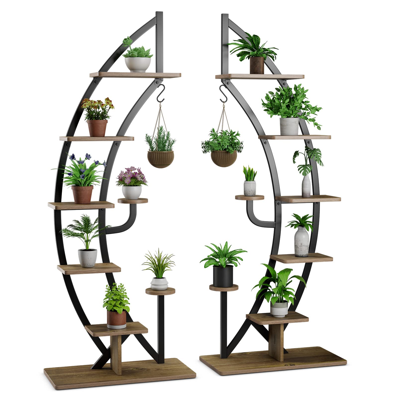 Giantex 6-Tier Half Moon Metal Plant Stand Indoor, 61