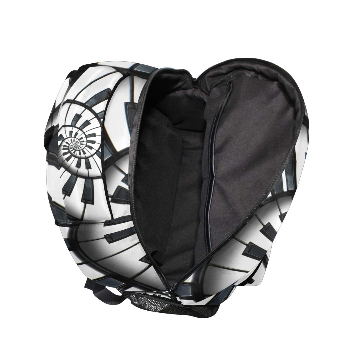Stylish Mandala Music Piano Keys Backpack for Adults - Durable School, College, Travel & Hiking Daypack with Zipper for Women & Men | Perfect for Campus, Commuting & Outdoor Adventures