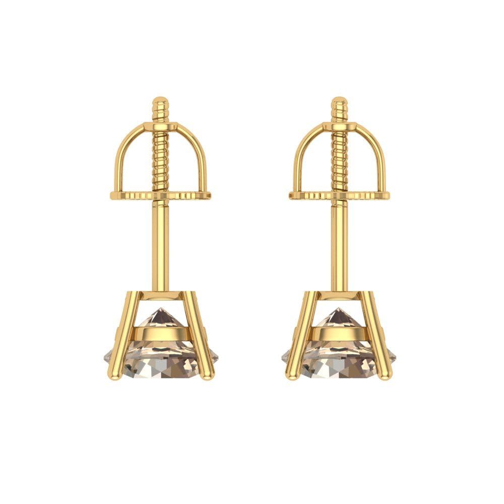 1.5ct Genuine Yellow Moissanite Stud Earrings in 14K Gold - Perfect for Weddings & Gifting