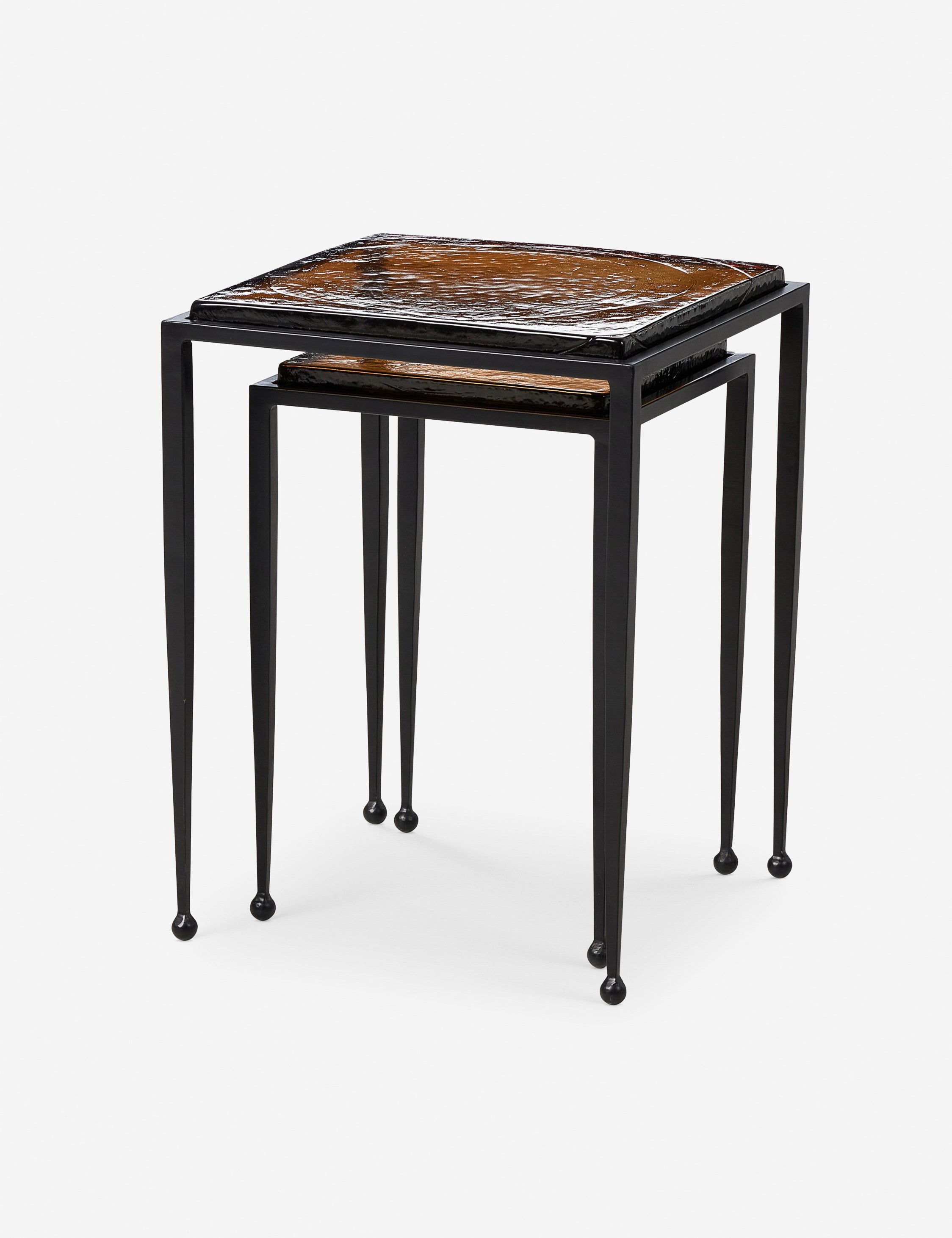 Modern Capa Nesting Side Tables Set of 2 - Space-Saving End Tables for Living Room, Bedroom & Small Spaces - Stackable Coffee Table with Minimalist Design for Home Decor