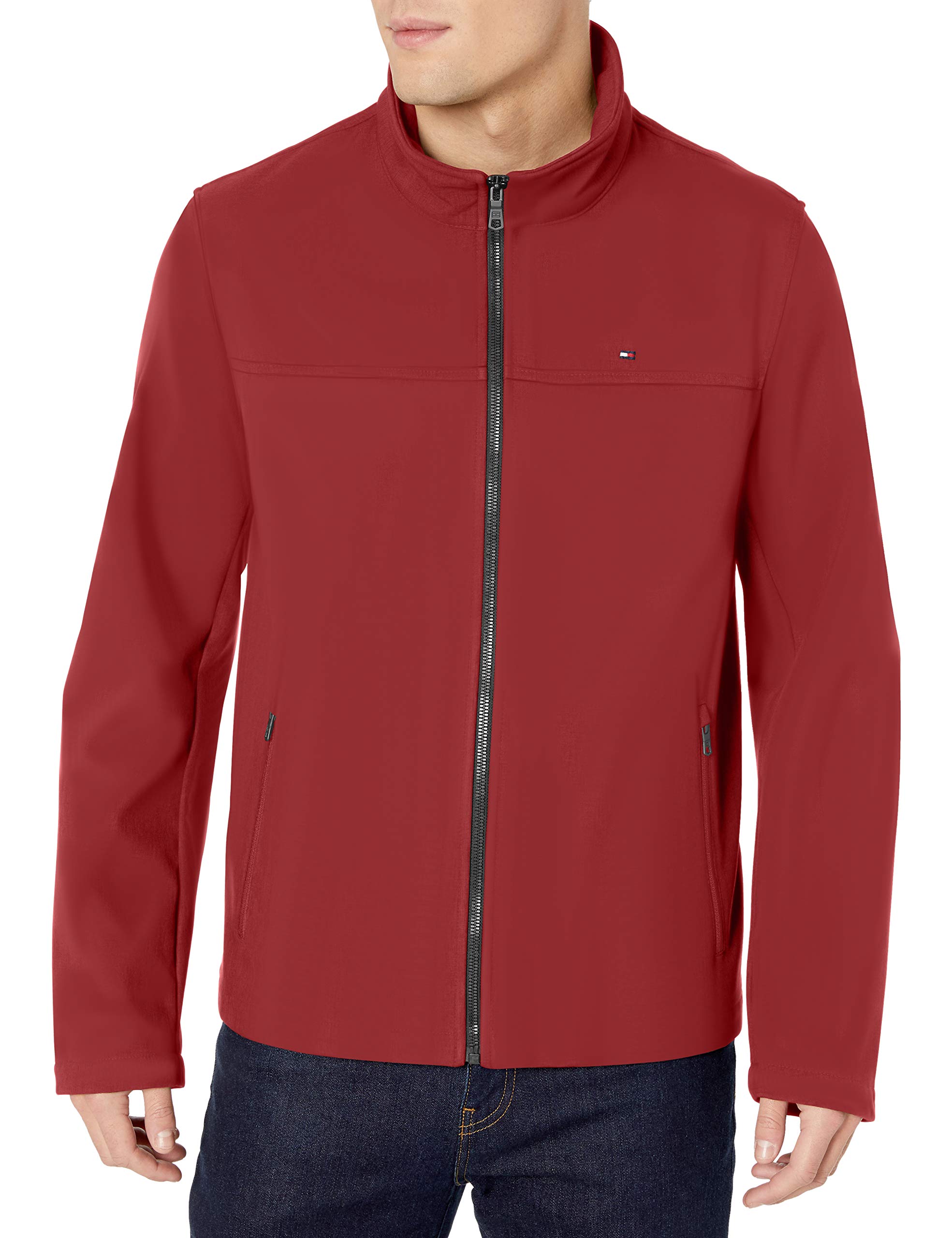 Tommy Hilfiger Men's Soft Shell Jacket - Lightweight Waterproof Windbreaker for Outdoor Activities, Hiking & Casual Wear