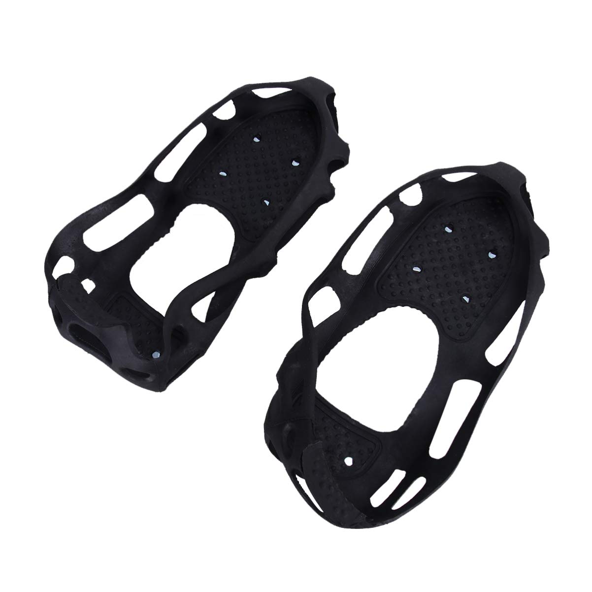 HEALLILY Anti-Slip Ice Cleats for Shoes - 24 Steel Spikes Traction Snow Grips for Winter Walking, Hiking, Climbing & Jogging - Black Size S - Perfect for Icy Sidewalks, Mountain Trails & Slippery Surfaces