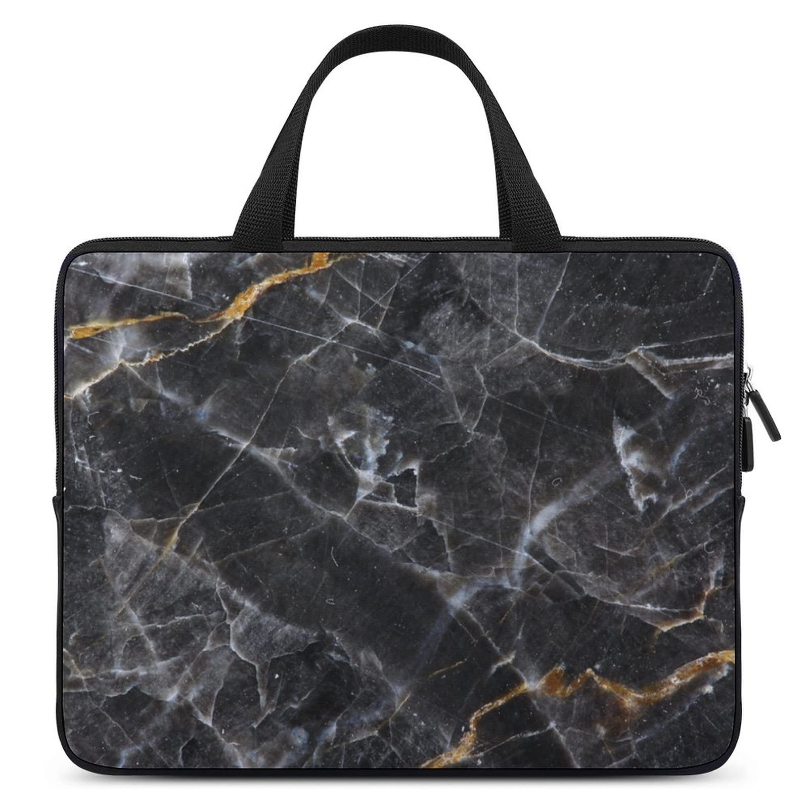 Premium 15.6 Inch Laptop Bag - Natural Dark Gray Marble Pattern for Notebook, Ultrabook & Tablet | Water-Resistant & Shockproof | Perfect for Office, Travel & College Students